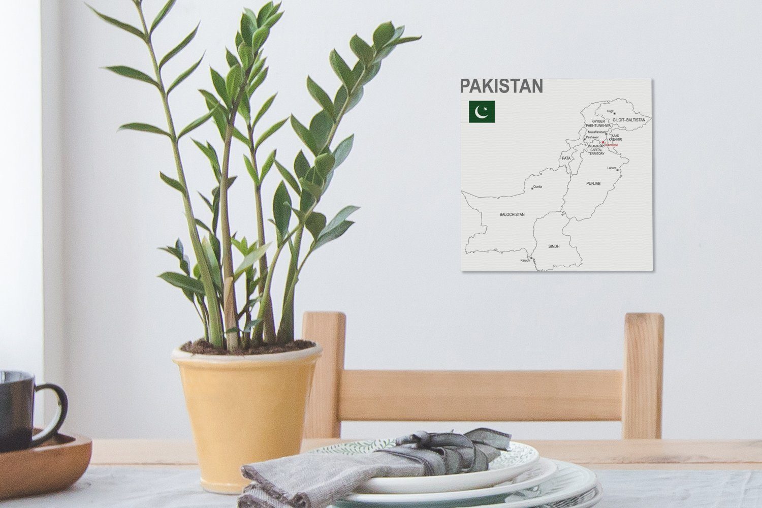 Leinwandbild von Leinwand (1 Illustration und für seinen Provinzen, St), Schlafzimmer Bilder Pakistan Wohnzimmer OneMillionCanvasses®