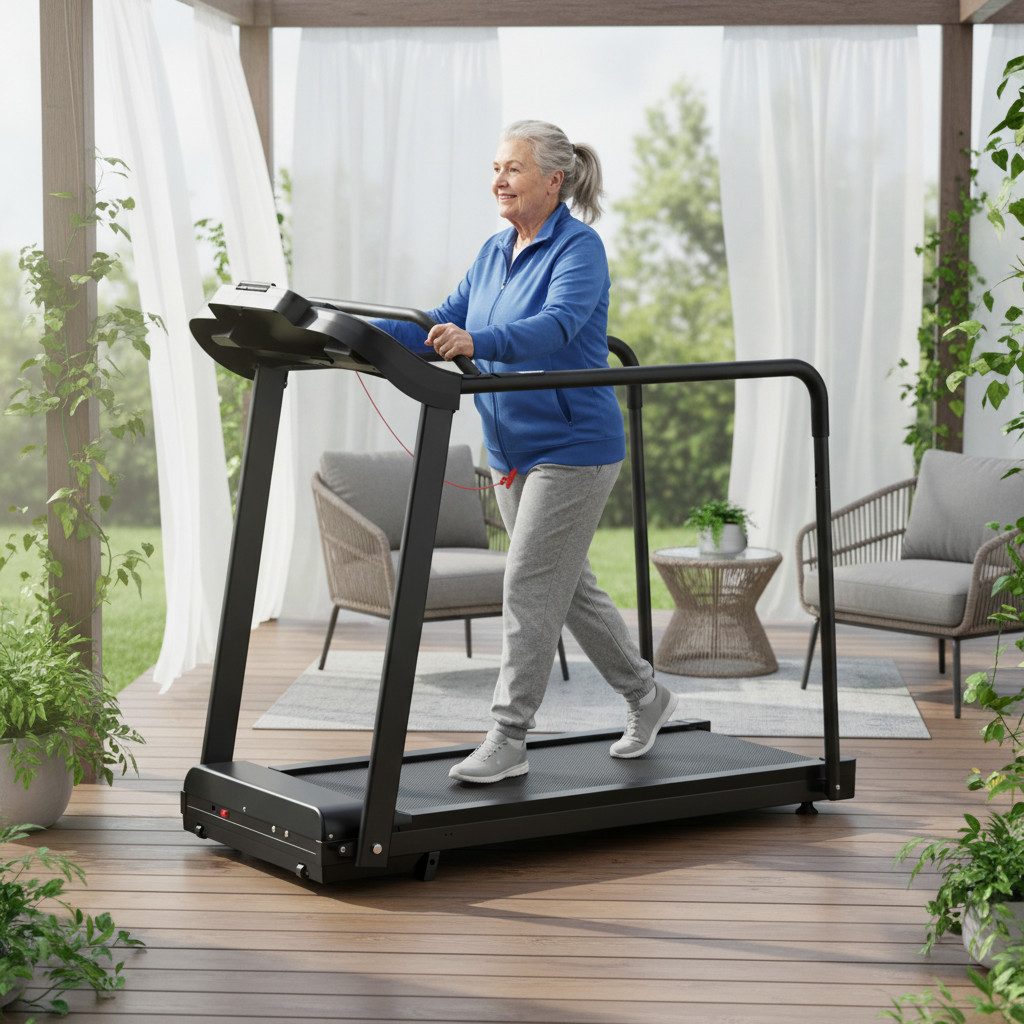 kowdom Laufband Elektrisches Laufband klappbar Steigung Senioren WalkingPad App 120kg (Laufband, 2 Packstücke, Montage erforderlich), Klappbar, elektrisch, Senioren, App, Stoßdämpfung, leise