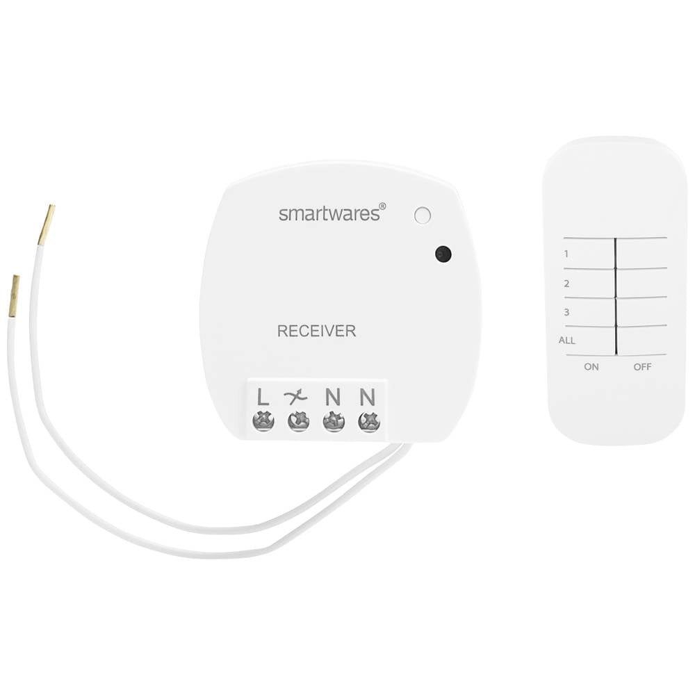 smartwares Schalter Funk-Einbauschalter + Fernbedienung SH4-99560, mit Dimmfunktion
