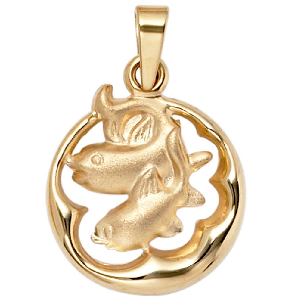 Schmuck Krone Kettenanhänger Anhänger Sternzeichen Fische 375 Gold