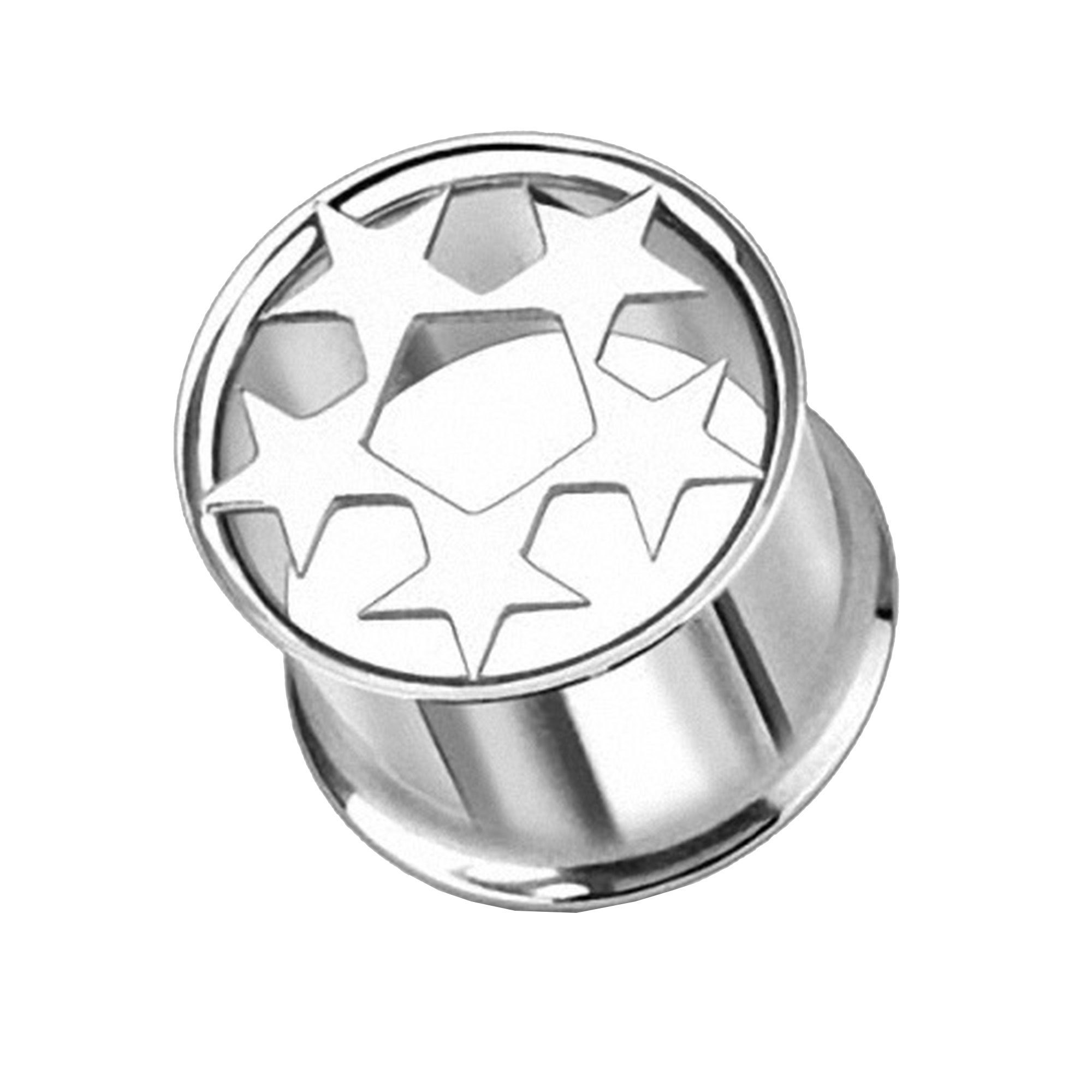 Taffstyle Plug Tunnel Piercing Ohrpiercing Single Flared 5 Sterne