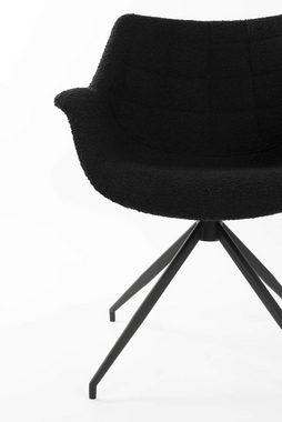 Zuiver Armlehnstuhl Stuhl Esszimmerstuhl DOULTON drehbar von ZUIVER mit Bouclé Stoff
