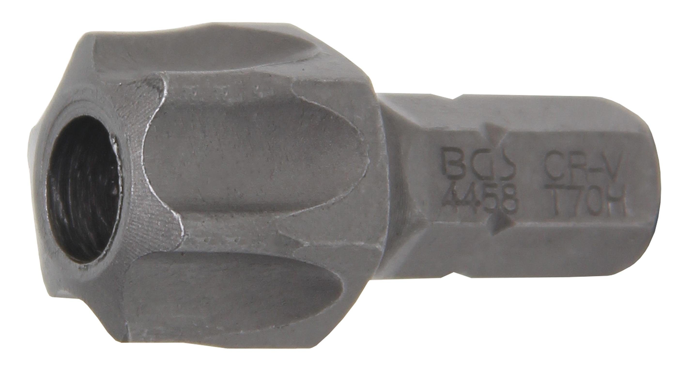 BGS technic Bit-Schraubendreher Bit, Antrieb Außensechskant 8 mm (5/16), T-Profil (für Torx) mit Bohrung T70