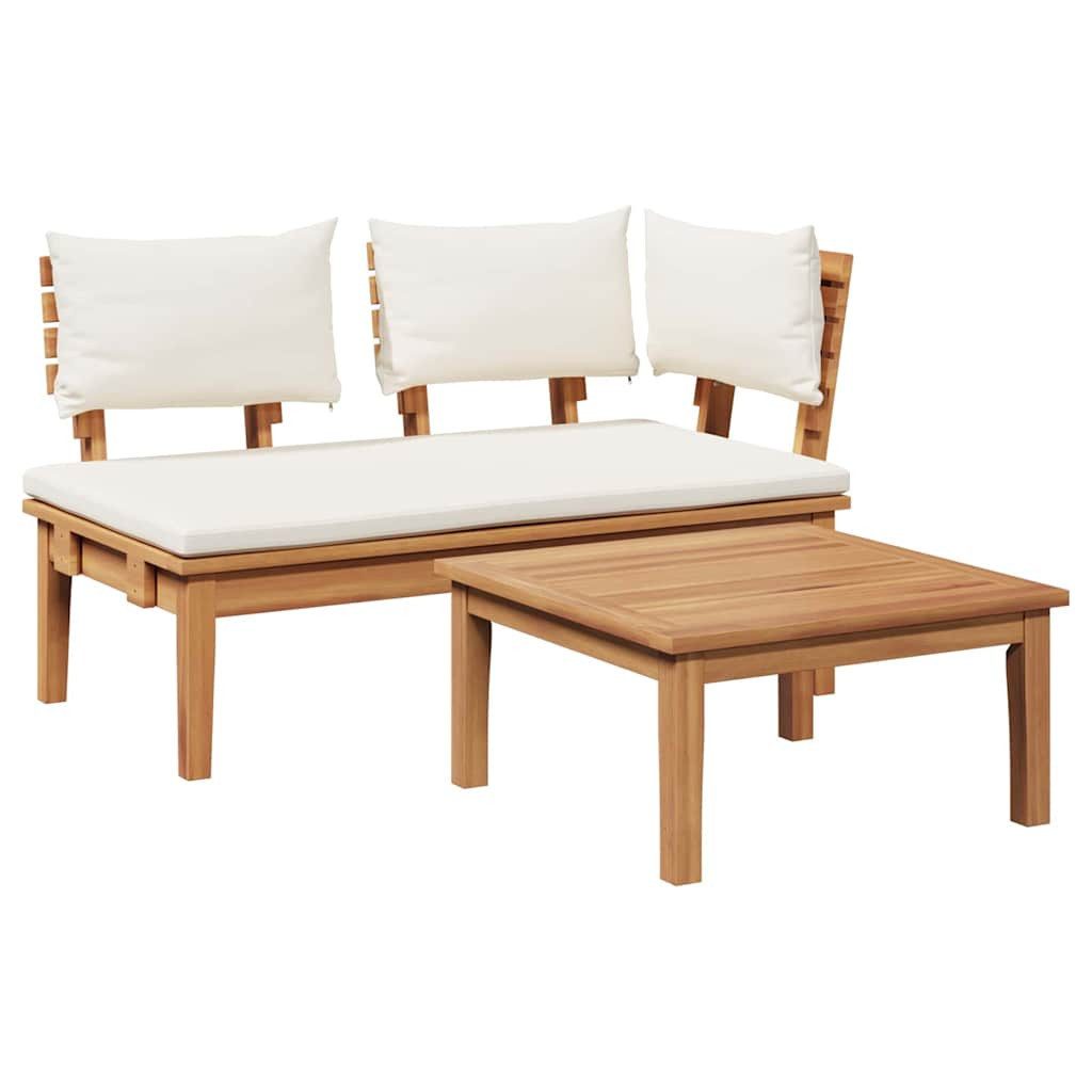 vidaXL Gartenlounge-Set Gartenbank 2 pcs Braun Massivholz, (2-tlg)