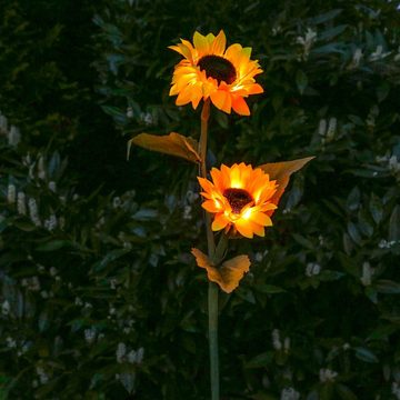 MARELIDA LED Solarleuchte LED Solar Gartenstecker Sonnenblume Solarstab Garten Beetstecker, LED Classic, warmweiß (2100K bis 3000K)