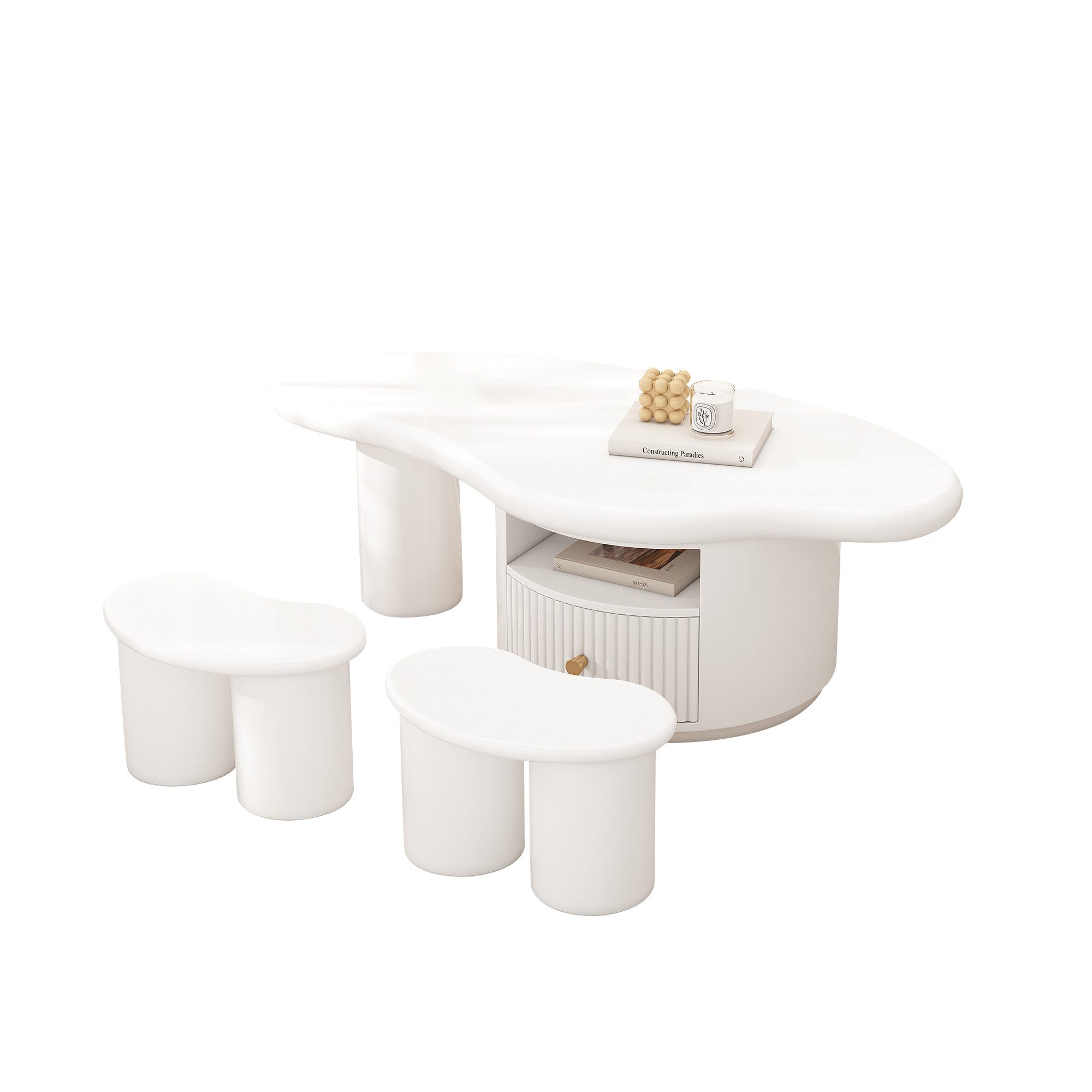OKWISH Couchtisch Hocker im unregelmäßigen Design günstig online kaufen