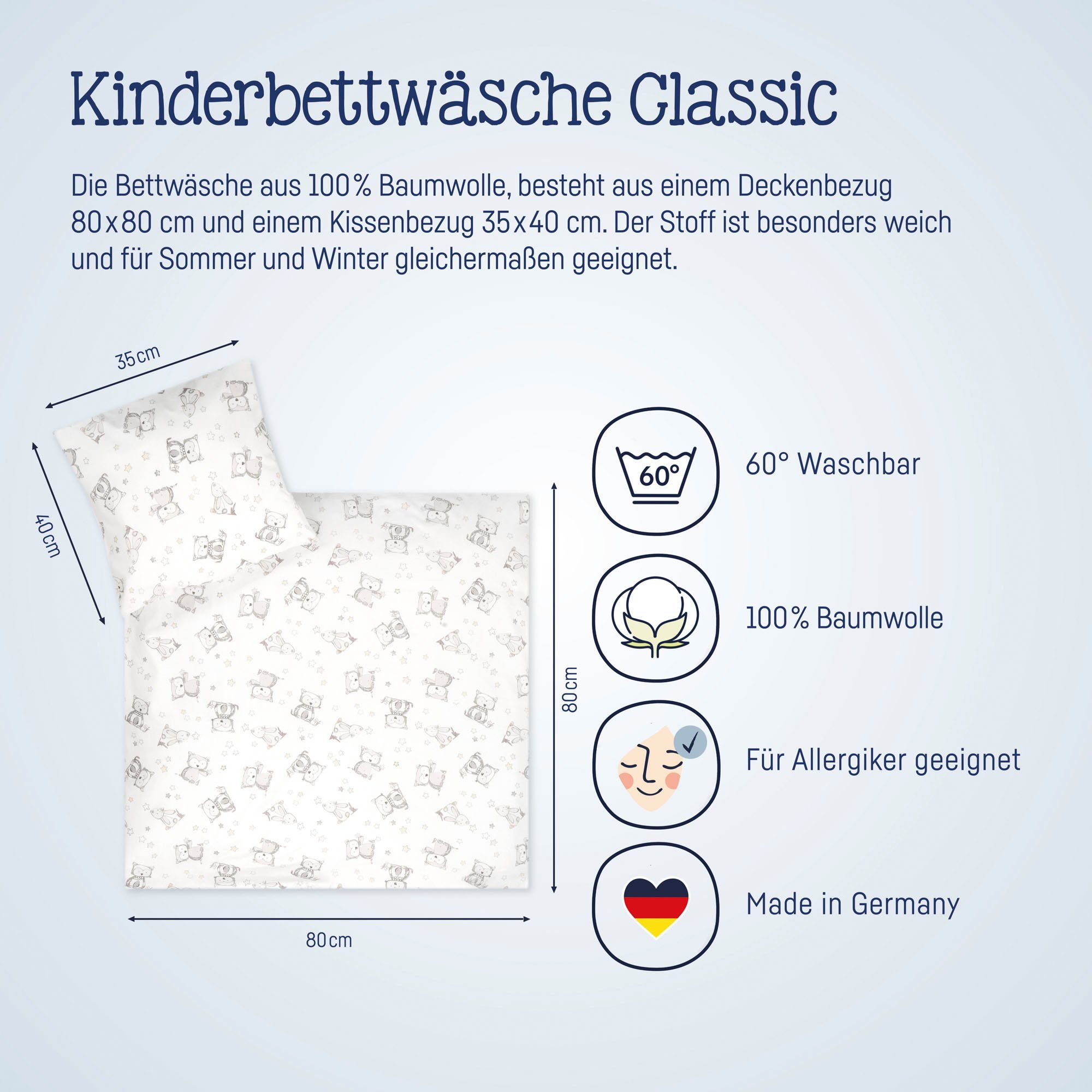 Julius Zöllner Kinderbettwäsche Häschen und Eule, günstig online kaufen