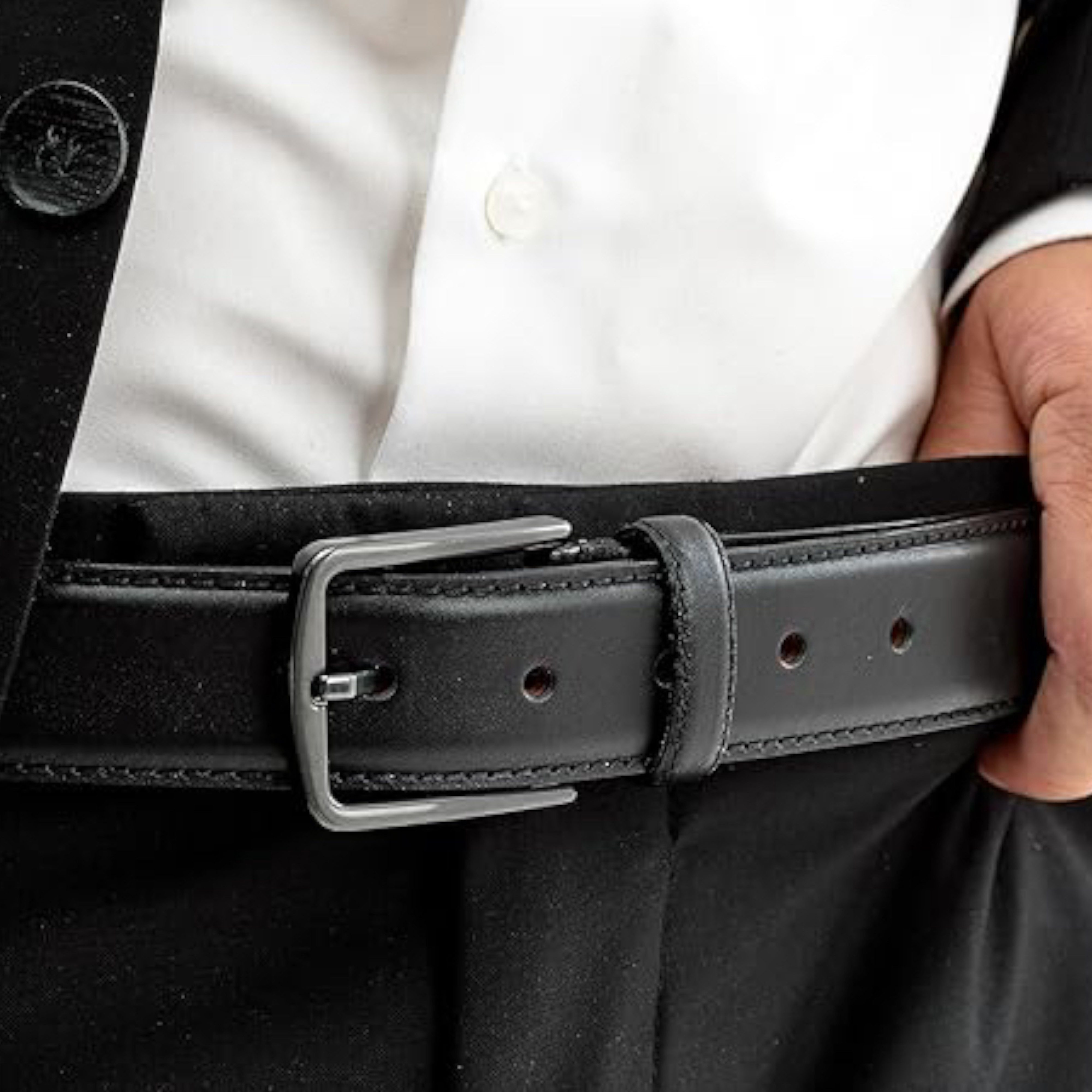 herémood Ledergürtel Ledergürtel Herren aus 100% echtem Leder – Schwarzer Ledergürtel Business & Freizeit mit hochwertiger Metallschnalle perfekte Geschenk