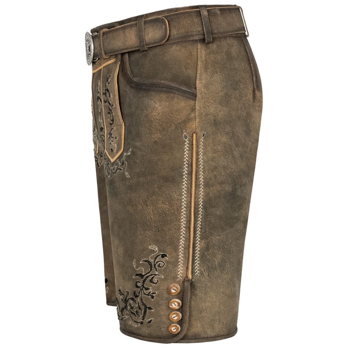 Krüger Trachtenlederhose Ismael Herren (1-tlg) Trachtenlederhose, Trachtenhose, Bayerische Lederhose, Oktoberfest