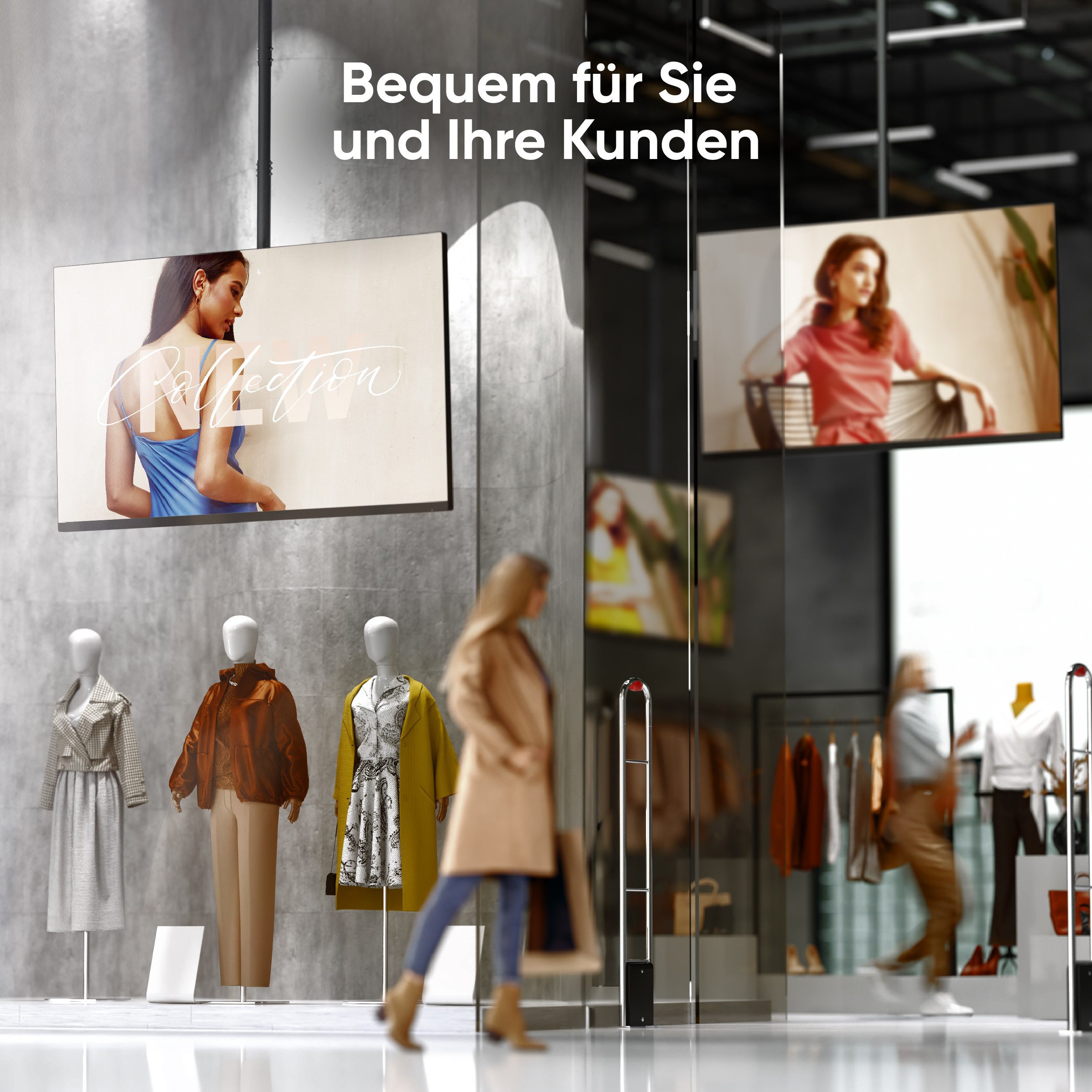 ONKRON TV-Deckenhalterung 32-80 Zoll, bis 68 kg, VESA 100x100-600x400, N2L-B, (bis 80,00 Zoll, höhenverstellbar, lang, schwenkbar, neigbar, Kabelmanagement)