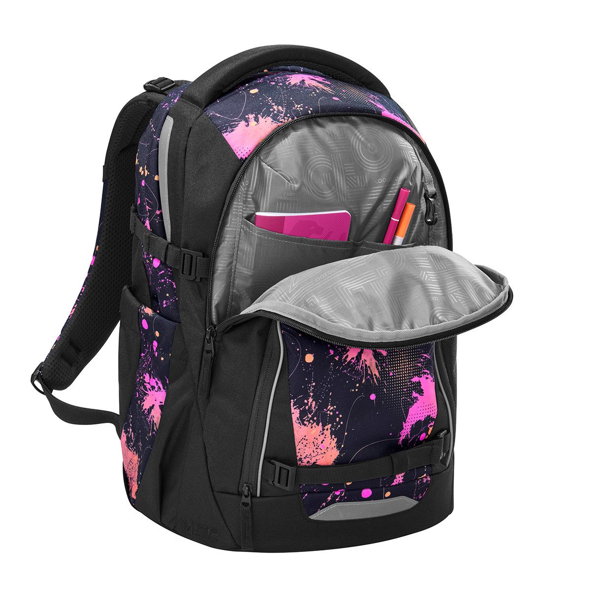 coocazoo Schulranzen Schulrucksack-Set MATE Colour Drift 3-teilig (3-teilig), ergonomisch, Körpergröße: 135 - 180 cm, Easy-Grow-System
