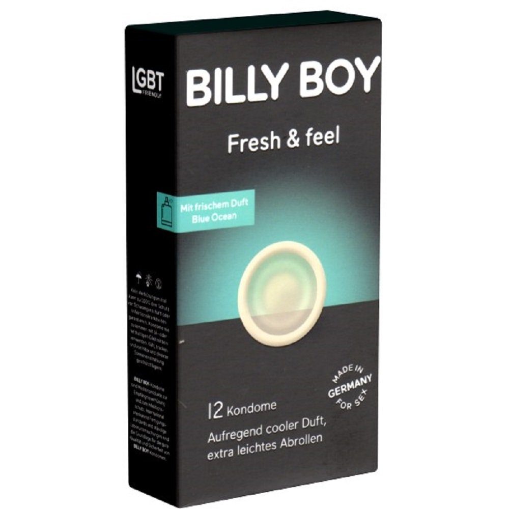 Billy Boy Kondome Fresh feel mit, mit frischem, Packung 12 Duft männlichem St., Kondome &