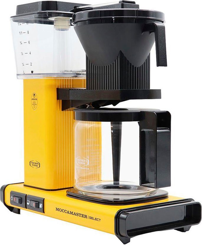 KBG Moccamaster yellow 1,25l Filterkaffeemaschine Select Papierfilter pepper, 1x4 Kaffeekanne,