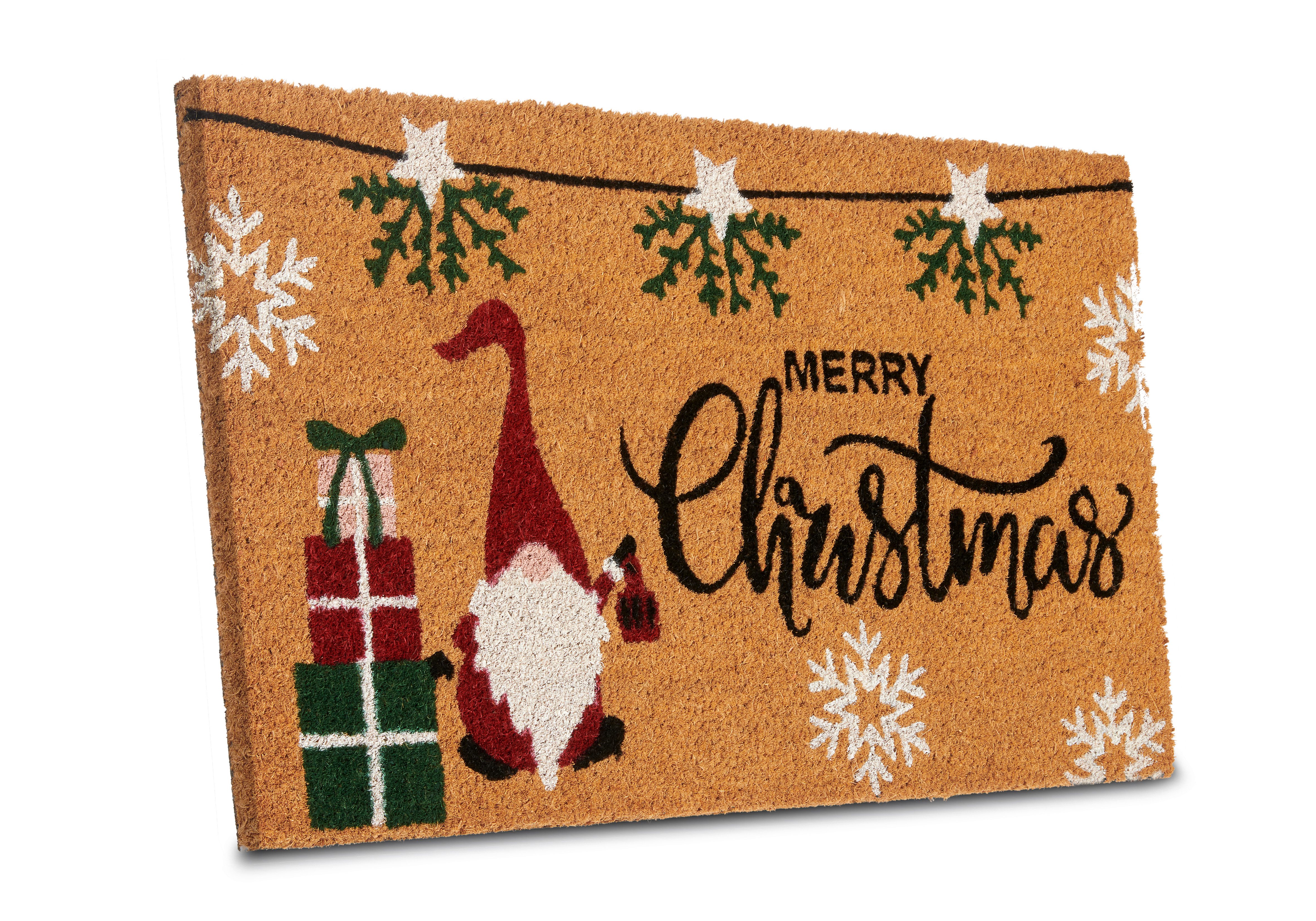 HANSE Home Fußmatte Kokos Merry Christmas Gifts, Türmatte, rechteckig, Höhe: 15 mm, Schmutzfangmatte, Rutschfest, Outdoor, Weihnachten, Kokosmatte, Flur