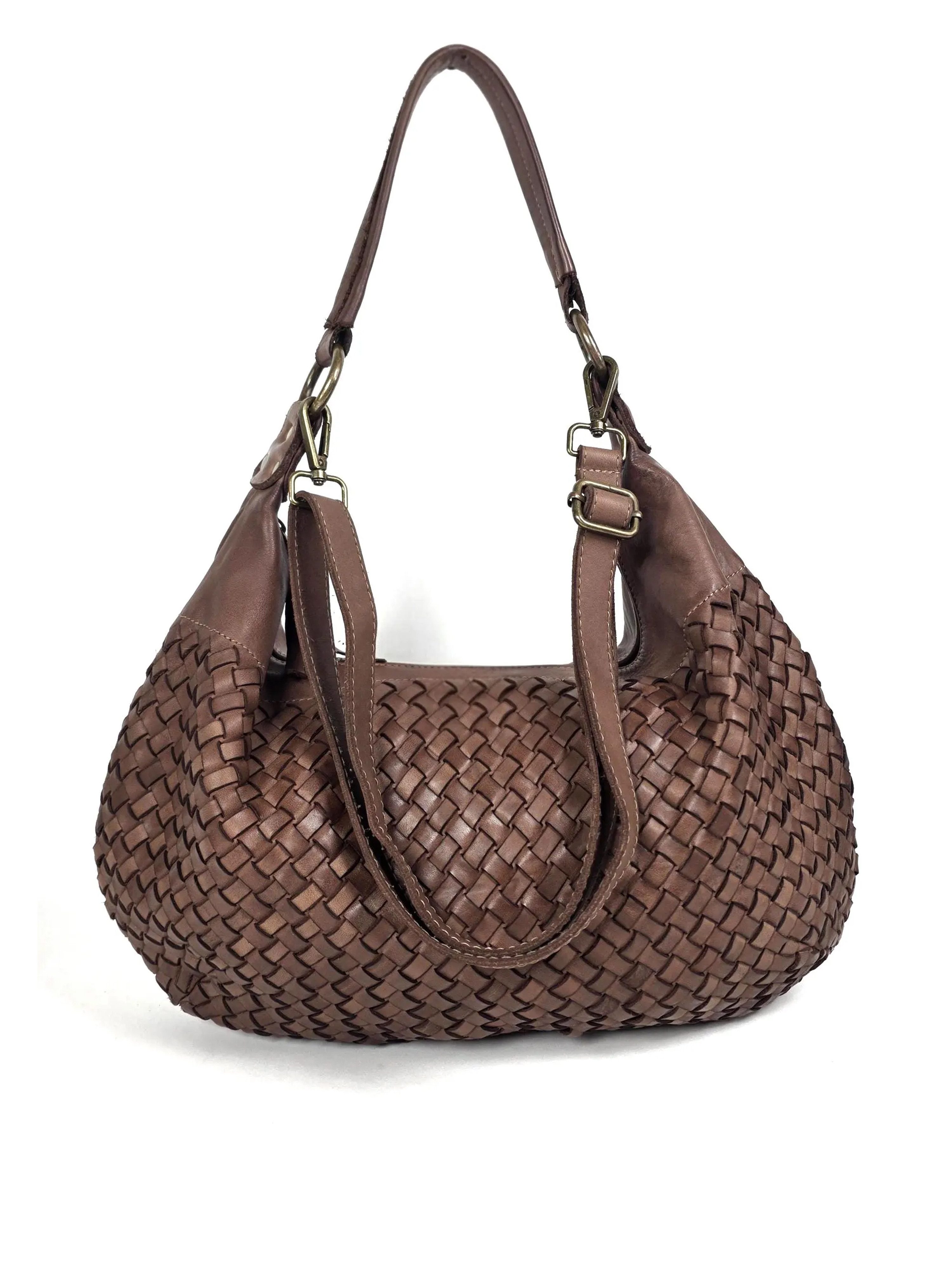 sanumi Schultertasche weiche italienische Leder-Hobotasche