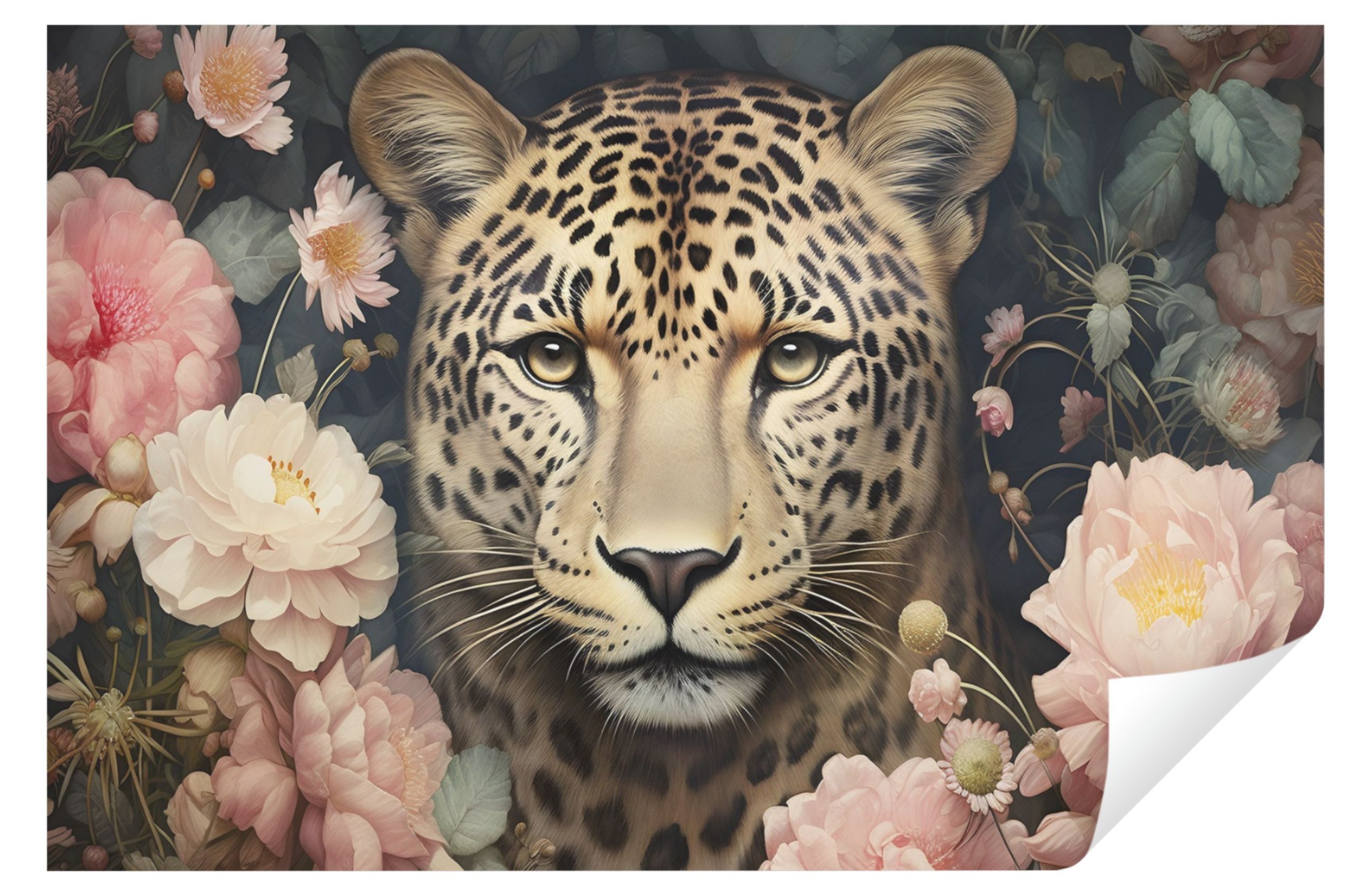 Wallarena Fototapete Jaguar Tiere Blumen Vlies günstig online kaufen