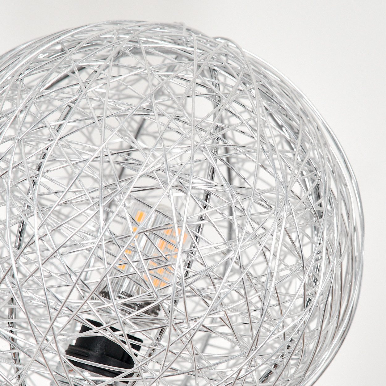 hofstein Stehlampe Stehlampe aus Metall/Draht/Metall in Schwarz/Silber, ohne Leuchtmittel, Leuchte mit Glasschirmen (12cm), dimmbar, 6xG9, ohne Leuchtmittel