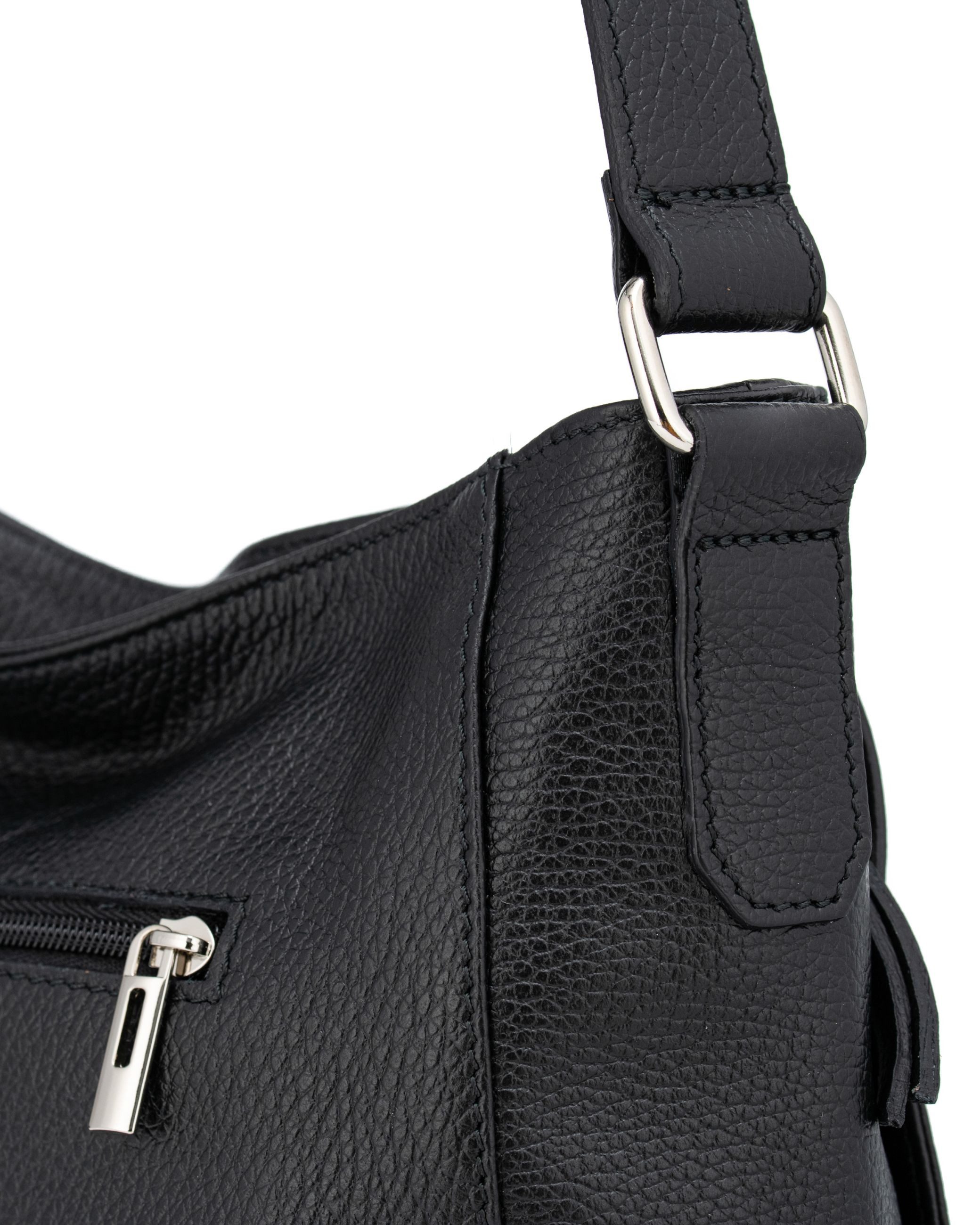 Caspar Schultertasche Klasissche Damen Leder Schultertasche - PREMIUM LINE - Modell No.865, elegant, robust & unempfindlich - 100% Echtleder - Handmade in Italy