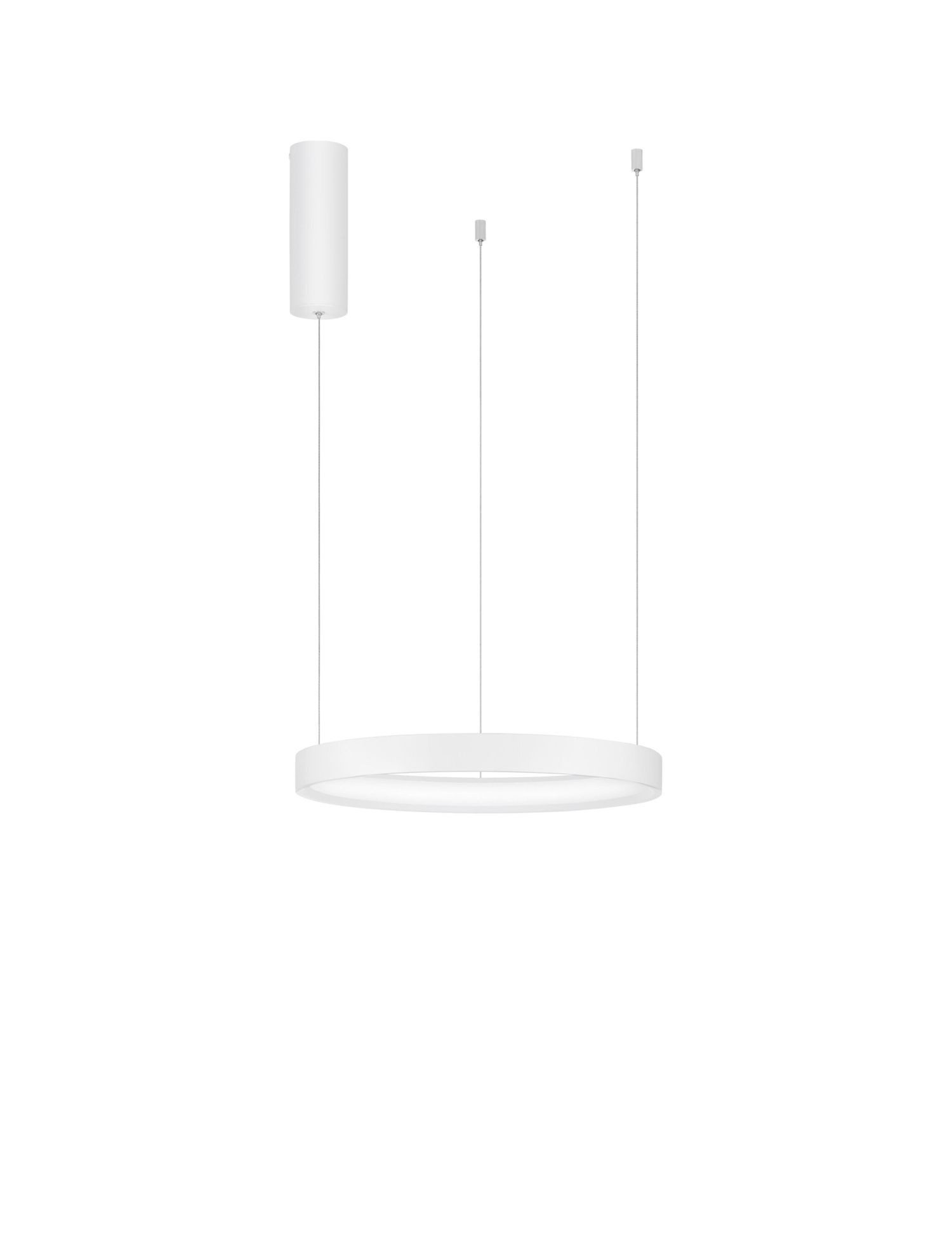 Licht-Erlebnisse Kronleuchter ORIN, LED fest integriert, Warmweiß, LED Hängelampe dimmbar höhenverstellbar Ø 40 cm Weiß 3000 K 1540 lm