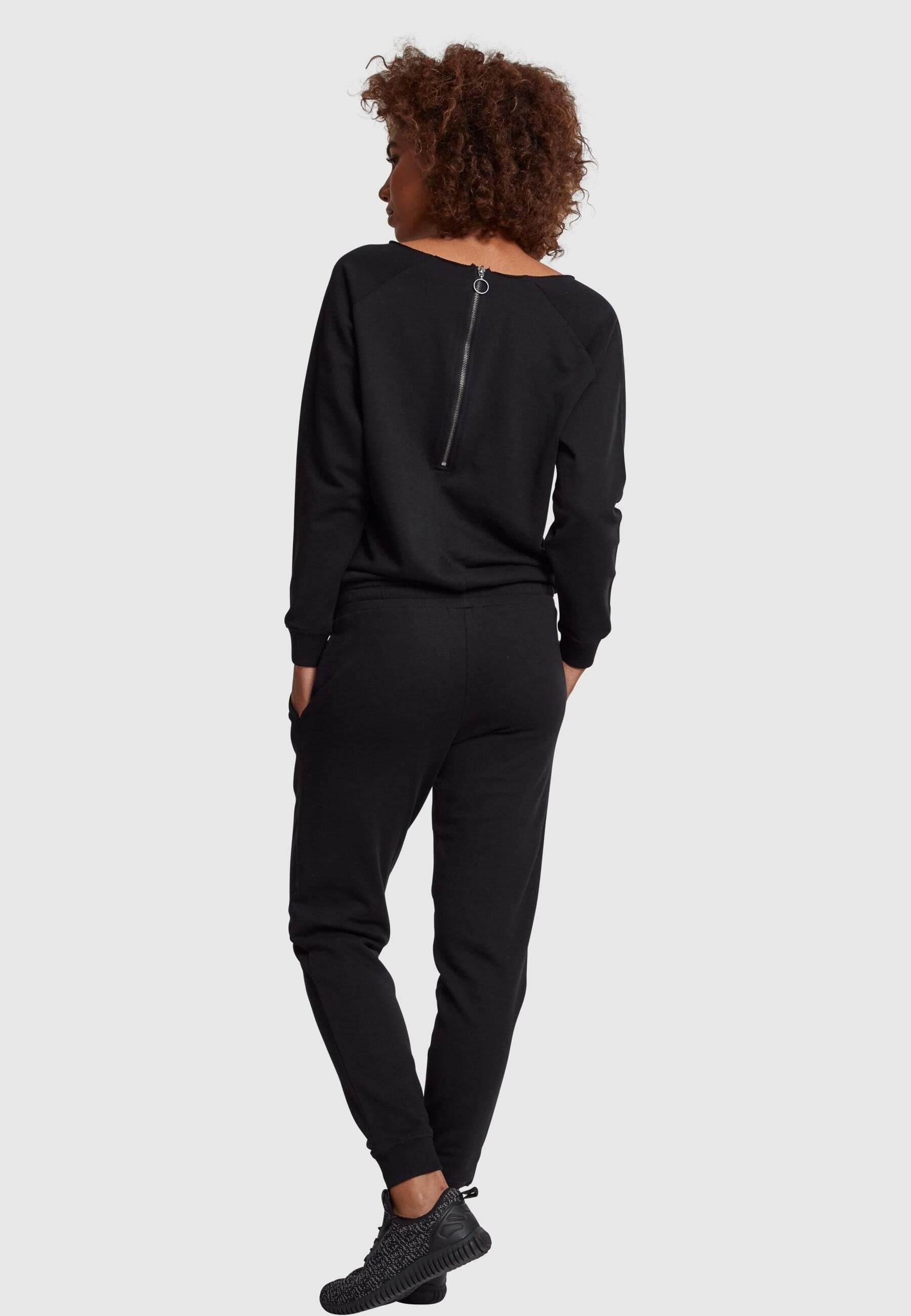 Jumpsuit URBAN black Sleeve Sleeve Damen Terry Long Long TB1841 Terry Ladies (1-tlg) Jumpsuit CLASSICS