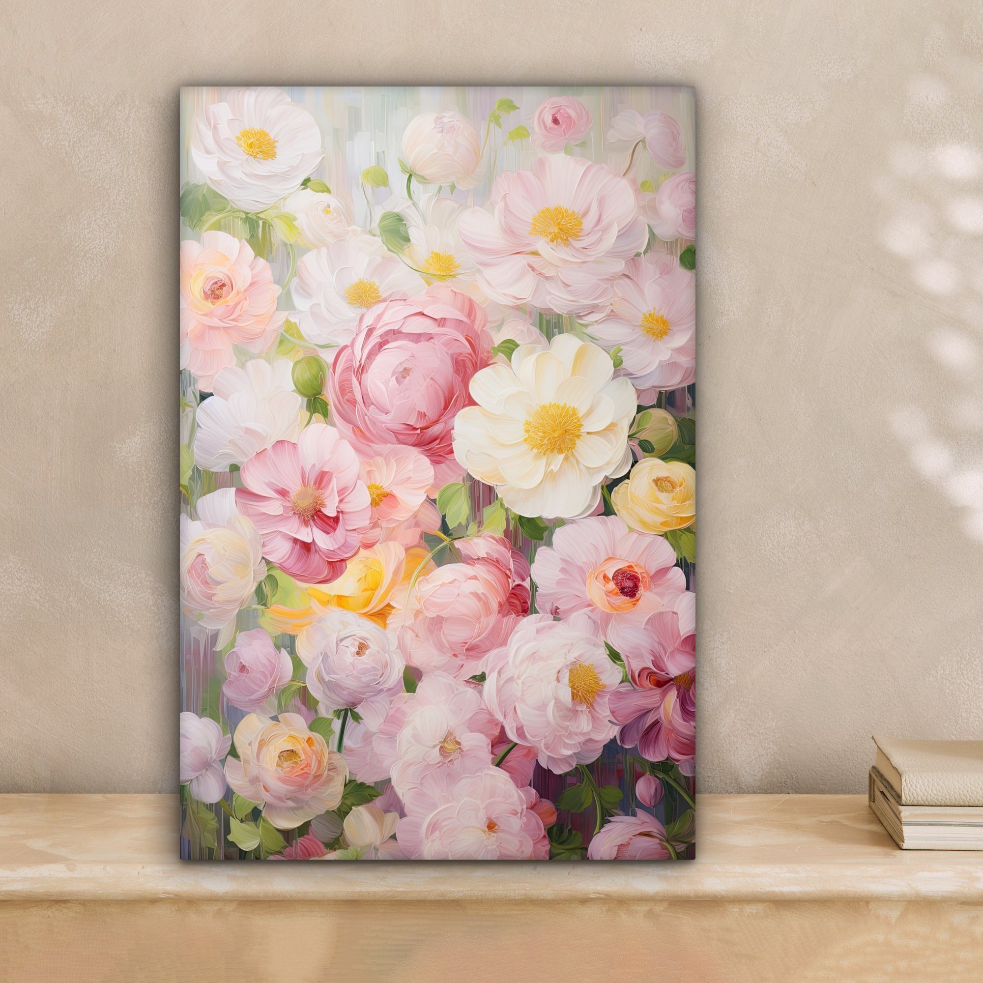 OneMillionCanvasses® Leinwandbild Blumen - Rosa - Botanisch - Kunst - Acryl günstig online kaufen