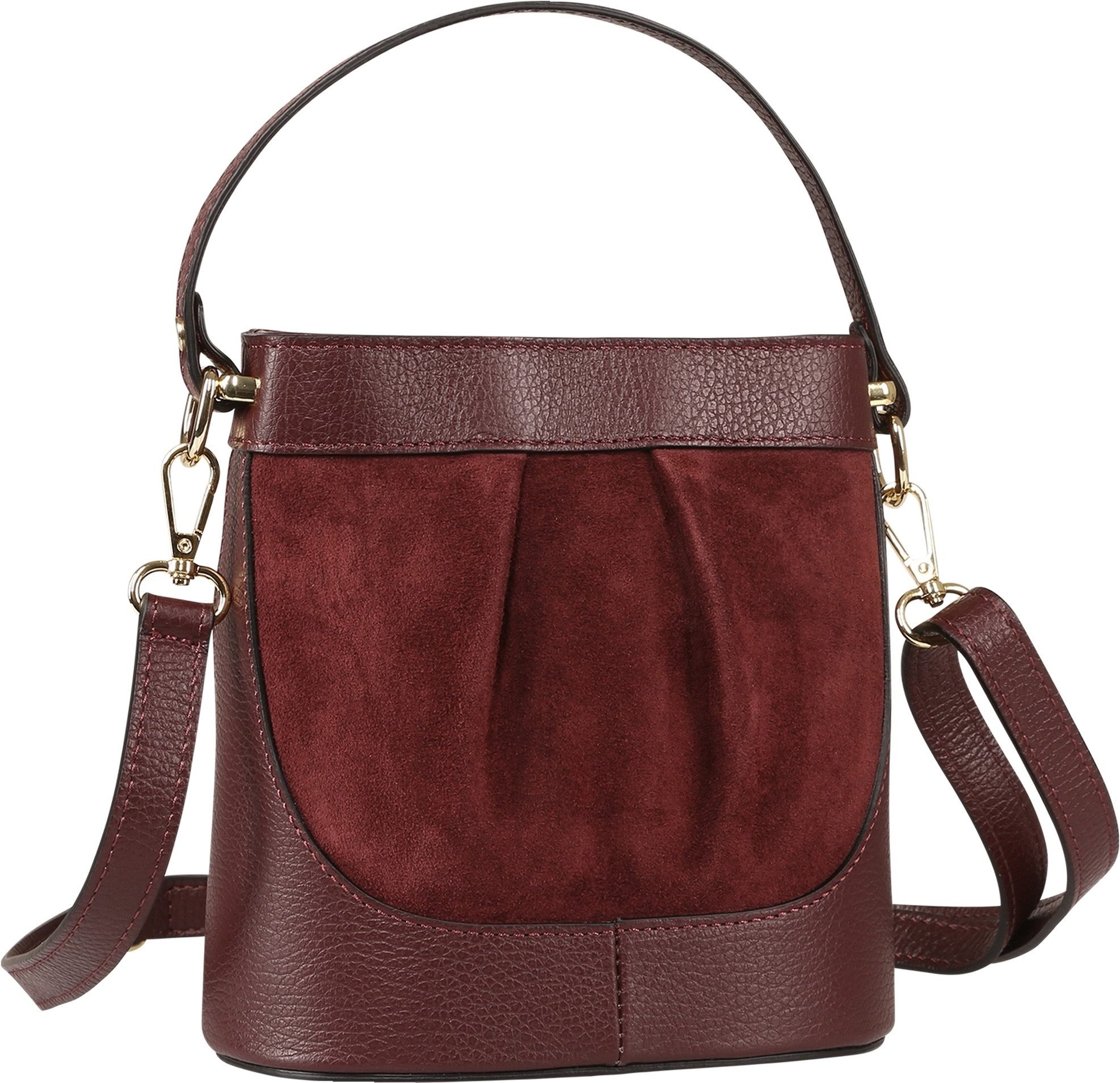 Toscanto Umhängetasche Toscanto Damen Umhängetasche Leder (Umhängetasche), Damen Leder Umhängetasche, dunkelrot ca. 18cm