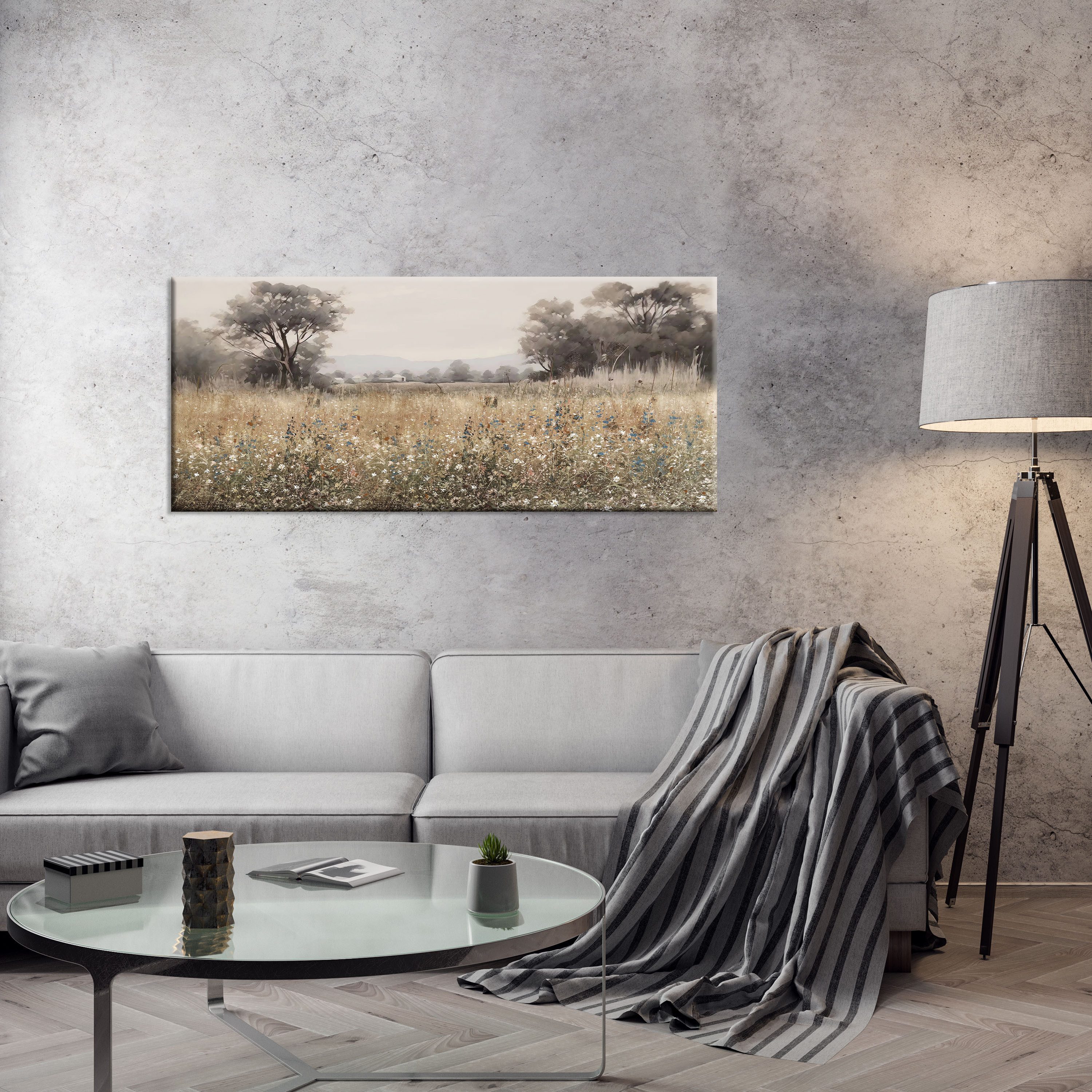 Bönninghoff Ölgemälde, Blumenbilder, Blumenwiese, Felder, Landschaft, Natur, Wiesen & Baumbilder (1 St), jedes Bild ein Unikat