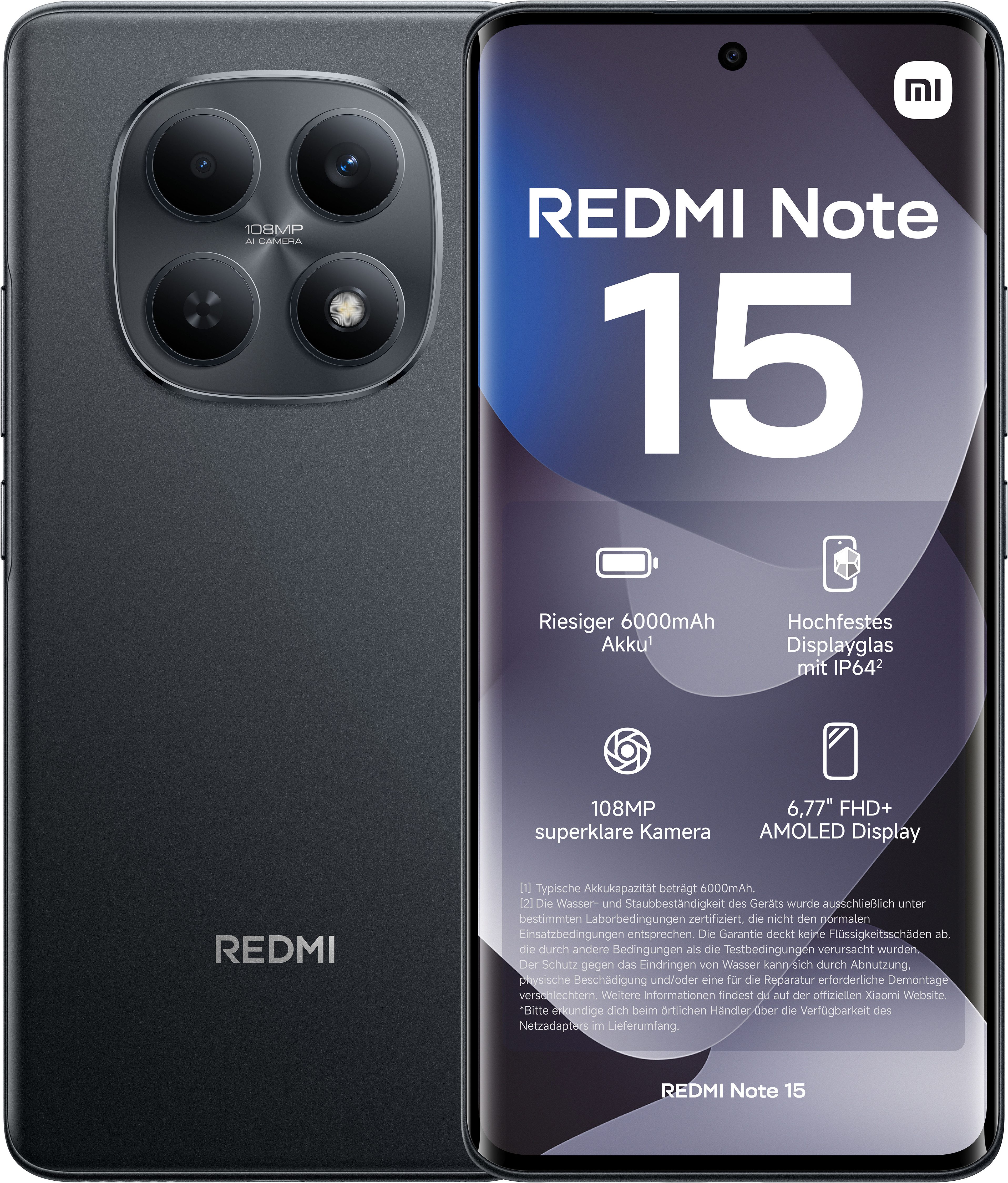 Xiaomi Redmi Note 15 6+128 Smartphone (17 cm/6,7 Zoll, 128 GB Speicherplatz, 108 MP Kamera)