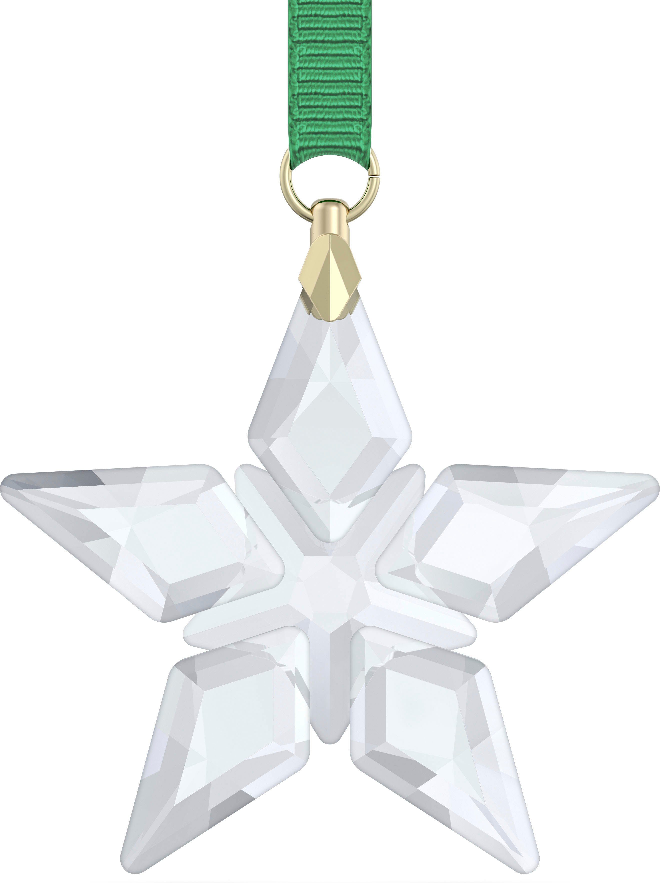 Dekohänger ORNAMENT 5648747 LITTLE St), 5646769, kristallweiß-goldfarben-grün FESTIVE STAR, Swarovski® Kristall Swarovski (1