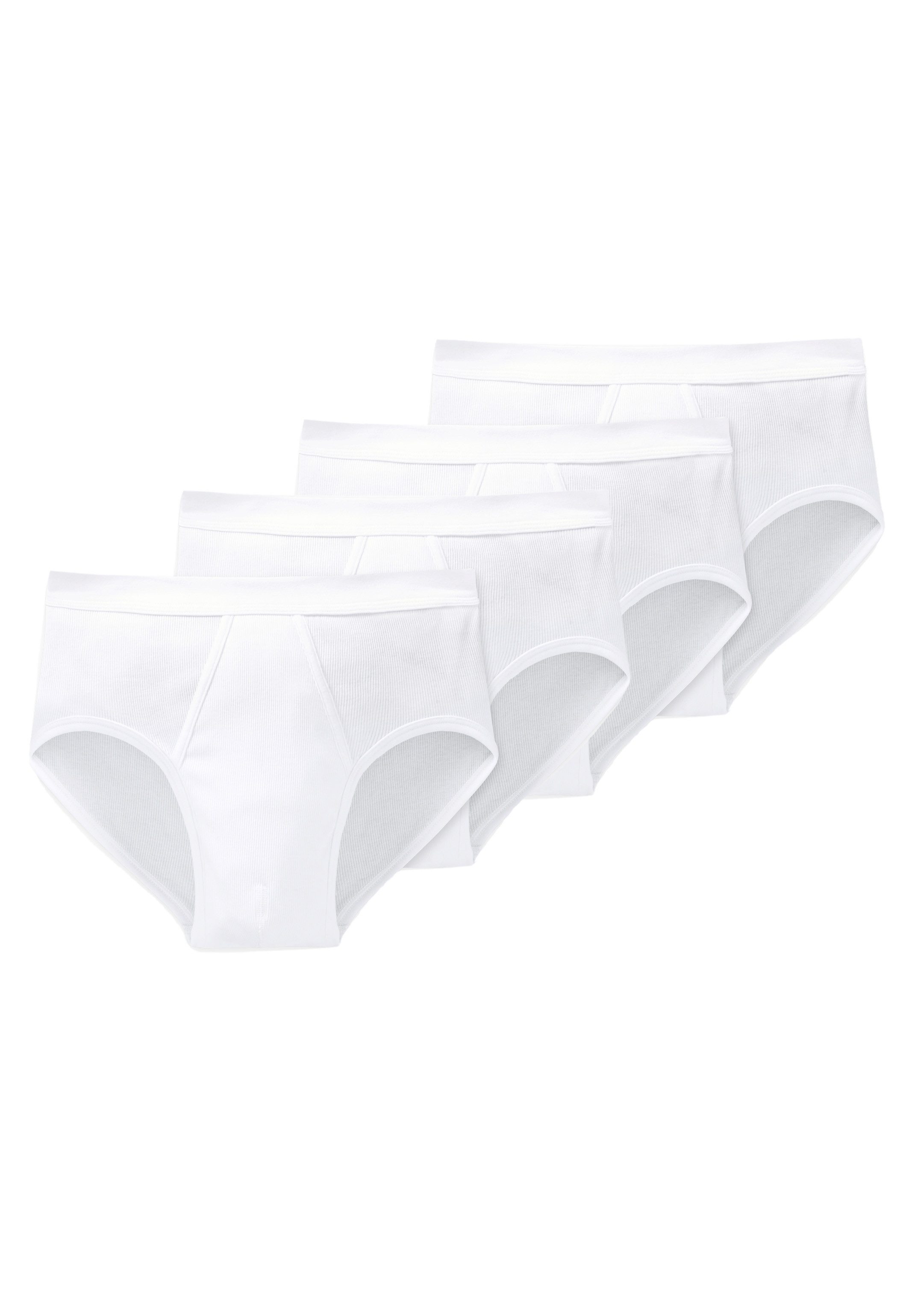 Schiesser Slip 4er Pack Cotton Essentials Doppelripp (Spar-Set, 4-St) Slip / Unterhose - Baumwolle - mit Eingriff - Strapazierfähig