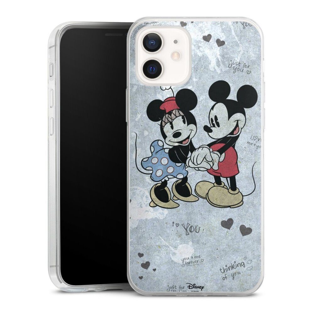 DeinDesign Handyhülle Disney Mickey & Minnie Mouse Vintage Mickey&Minnie In Love, Apple iPhone 12 Slim Case Silikon Hülle Ultra Dünn Schutzhülle