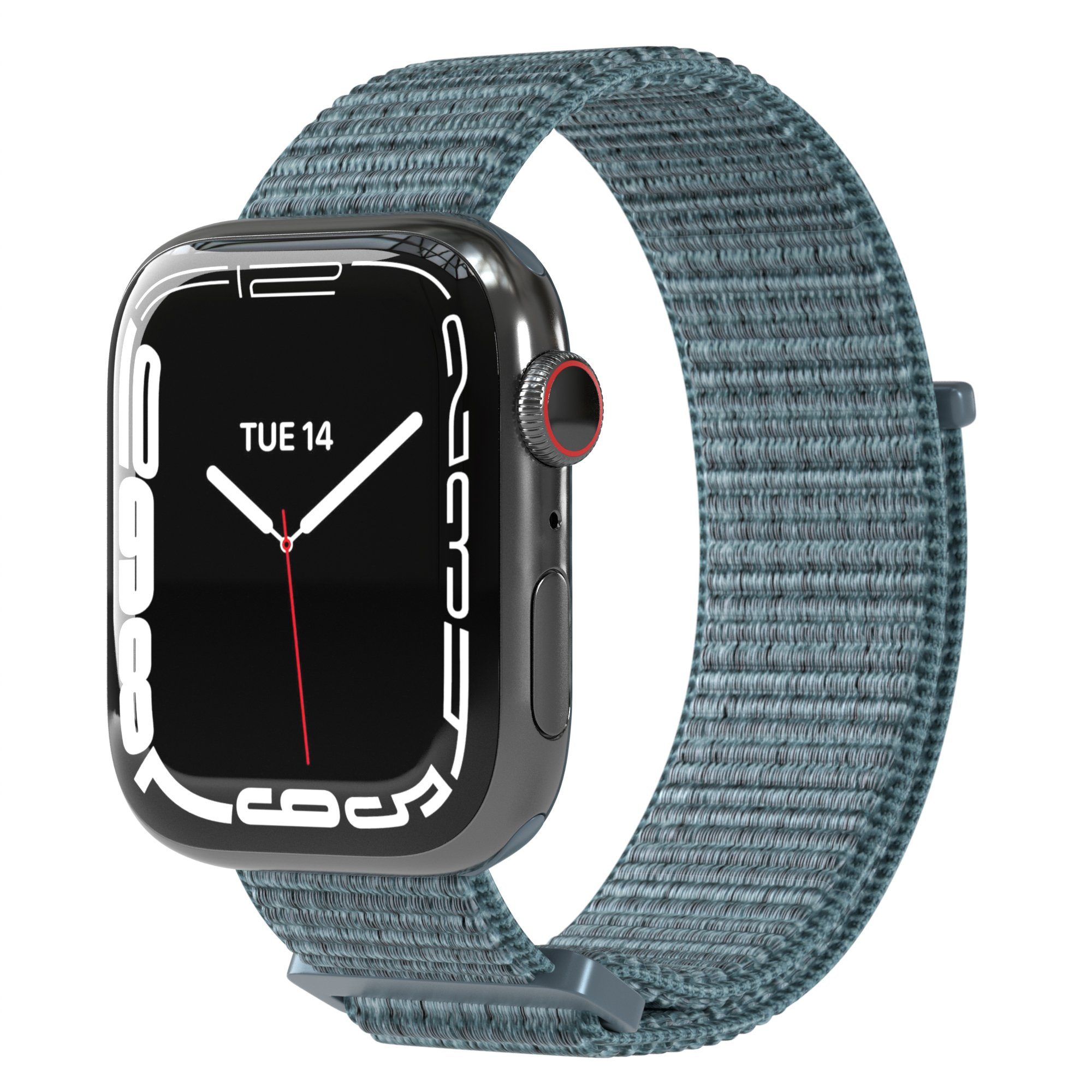 EAZY CASE Smartwatch-Armband Nylon für Apple Watch 11 10 9 8 7 6 5 4 3 2 SE Ultra, Stoffarmband für Apple Watch 38-42mm aus Nylon Blau Grau
