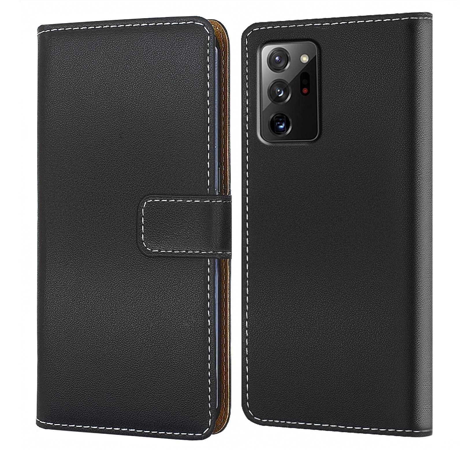 Numerva Handyhülle Handytasche für Samsung Galaxy Note 20 Ultra, Schutzhülle Klapphülle Flip Cover Schwarz