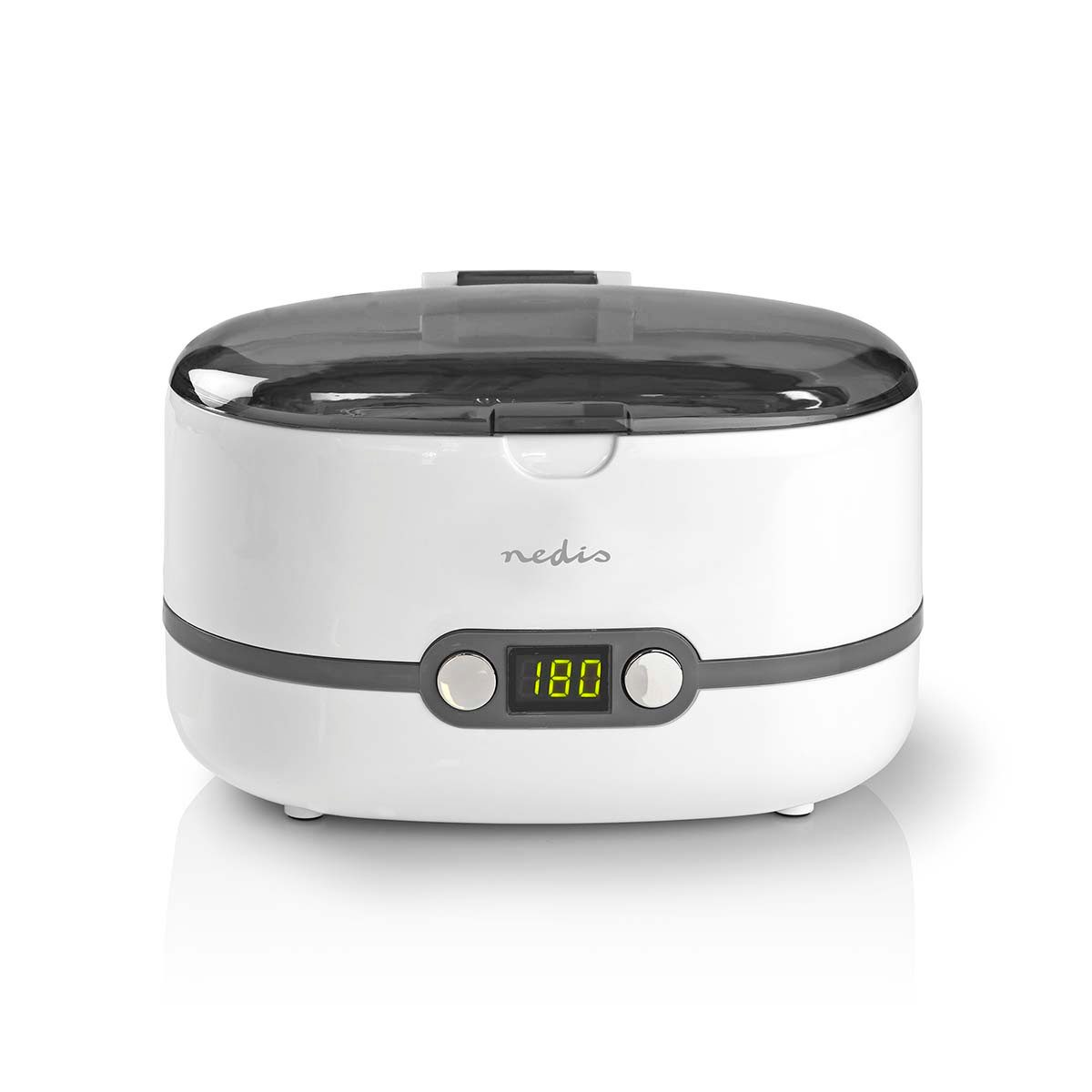 Nedis Ultraschallreiniger JECL110WT, Ultraschall-Reinigung, Timer, LED-Anzeige für Schmuck und Metallteile