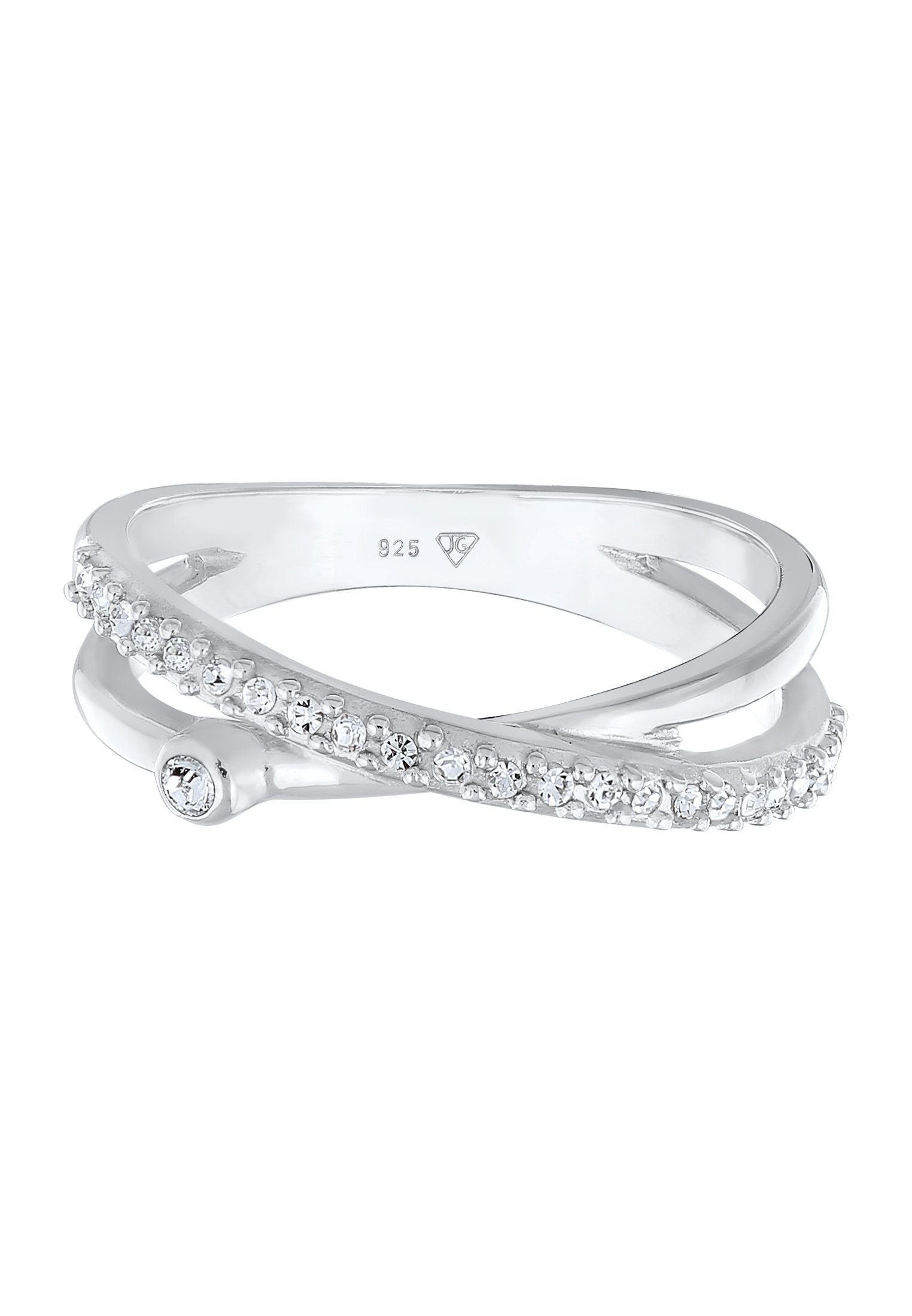 Elli Fingerring Wickelring X Glamour 925 Silber, mit Kristallen von Swarovs günstig online kaufen