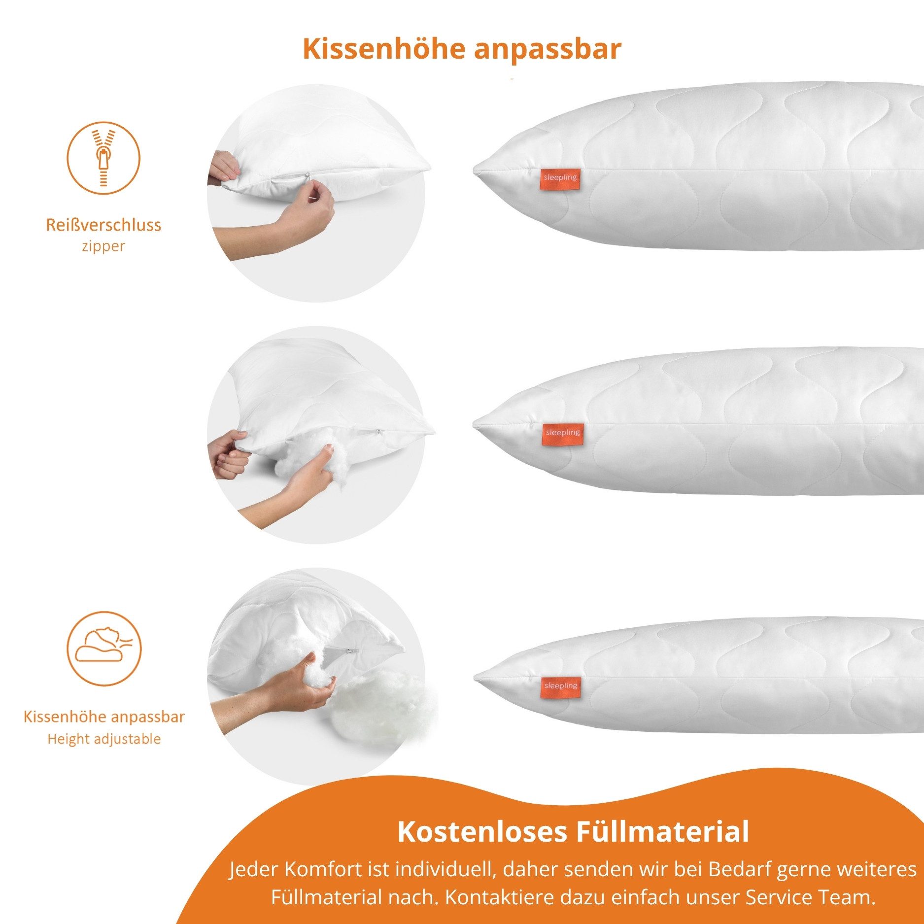 sleepling Bettdecke + Kopfkissen Bettwaren Set, 135x200 cm, 155x220 cm und weitere Größen, Füllung: 100% Polyester, Bezug: 100% Polyester, für Sommer und Winter, Ökotex 100