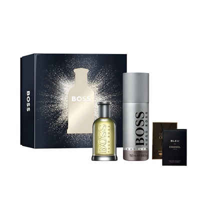 HUGO Eau de Parfum Geschenkset Duft-Set Parfum EDP Hugo Boss duft für Männer, 2-tlg., Herrenparfum Deodorant Spray Luxusduft BOSS Bottled