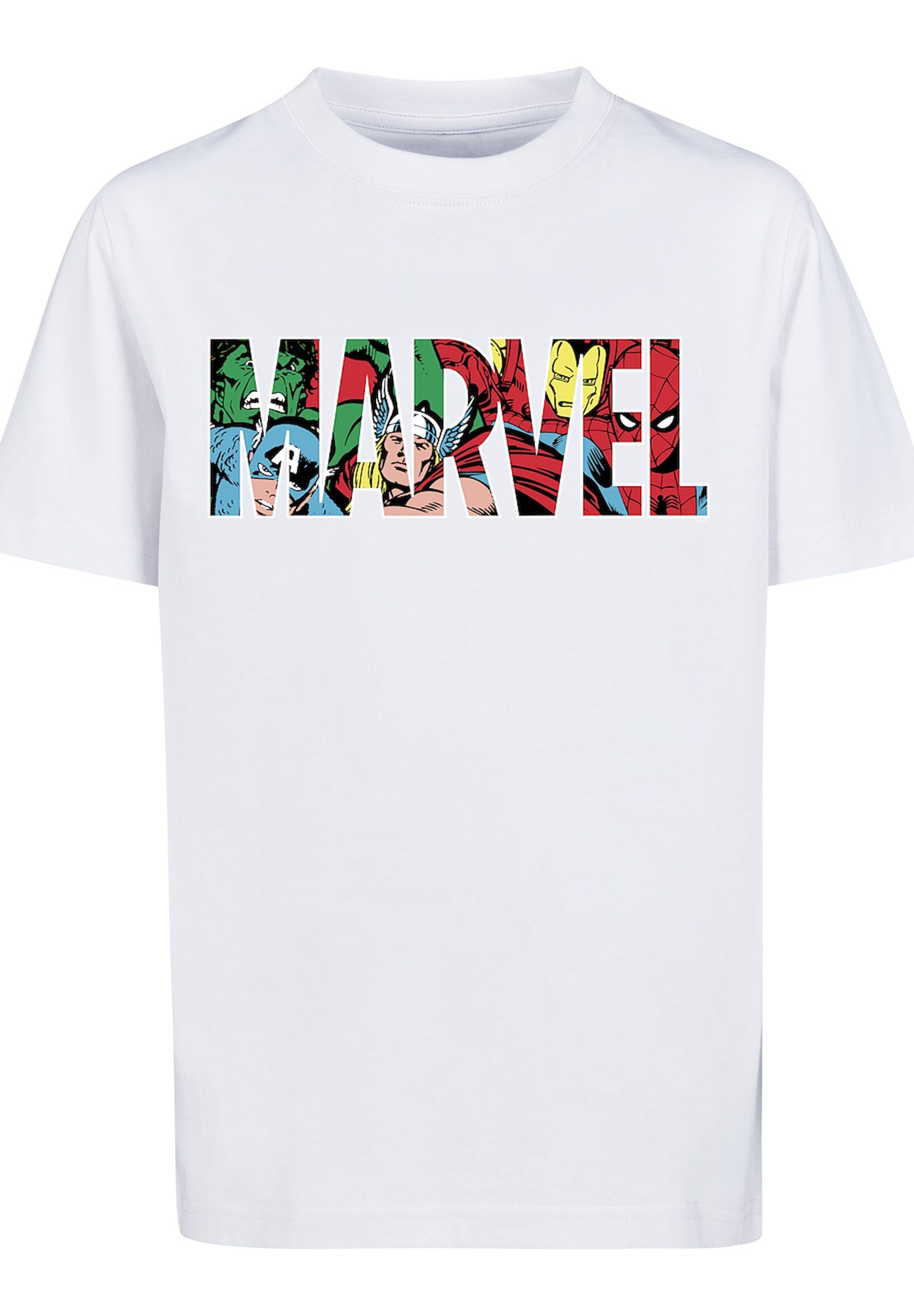 Print T-Shirt F4NT4STIC Kinder,Premium Marvel Unisex Characters Avengers Merch,Jungen,Mädchen,Logo weiß Logo