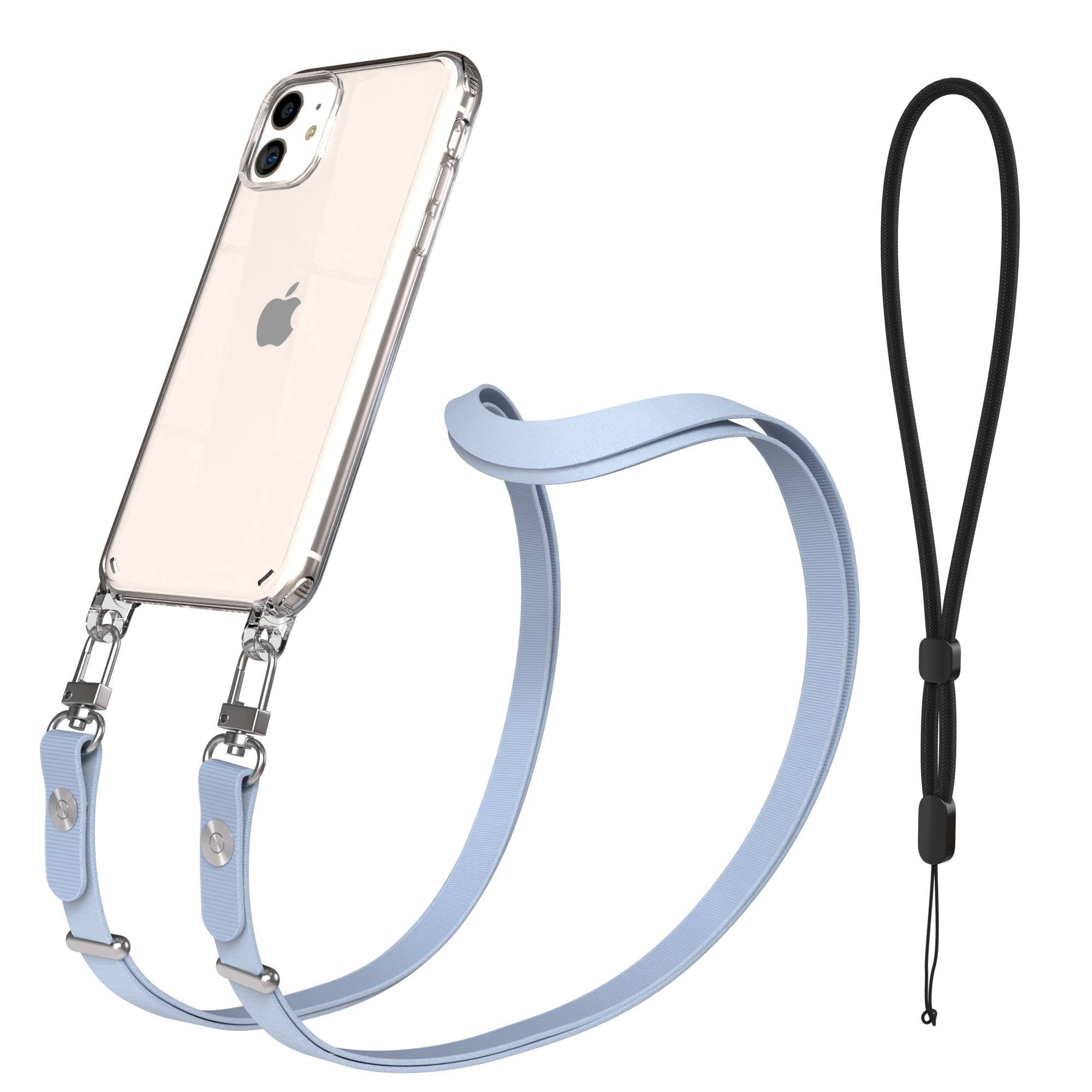 EAZY CASE Handykette für Apple iPhone 11 Handyhülle mit Handyband magnetisch, Handy Umhängeband in Hellblau verstellbar mit Magnetband