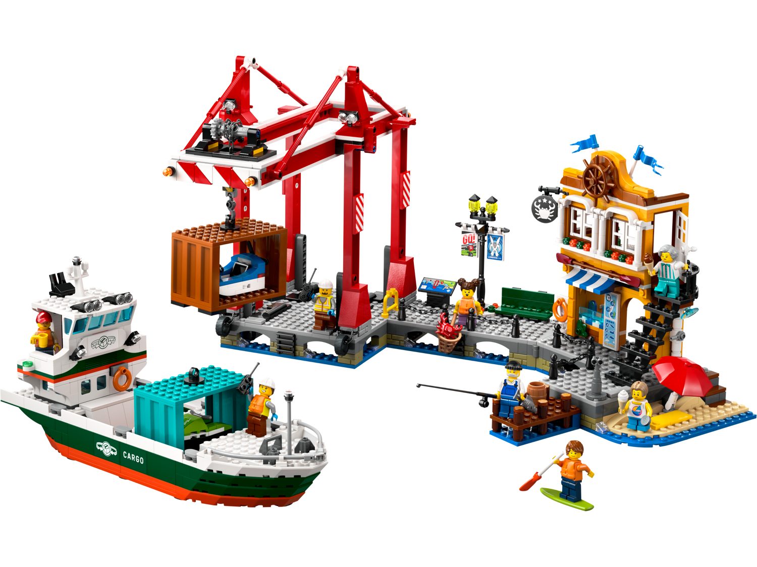 LEGO® City 60422 Hafen mit Frachtschiff Spielbausteine, (Set, 1226 St., Set günstig online kaufen