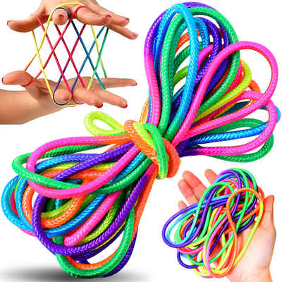 Retoo Fingerpuppe Fadenspiel Fingerspiel Rope fur Kinder Fingertwist Rainbow Regenbogen (Set, Regenbogenschnur, 160 cm lang), Hergestellt aus hochwertigem Nylon