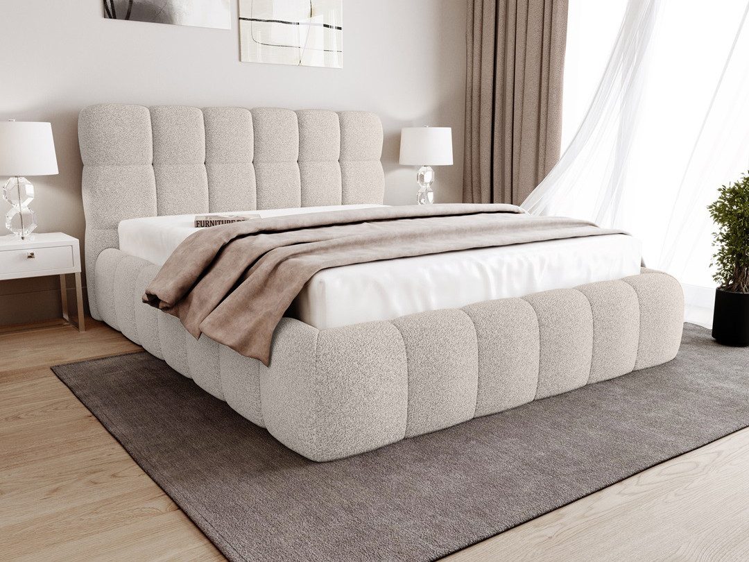 Beautysofa Polsterbett CLEO mit Bettkasten und Rahmen, mit oder ohne Matratze