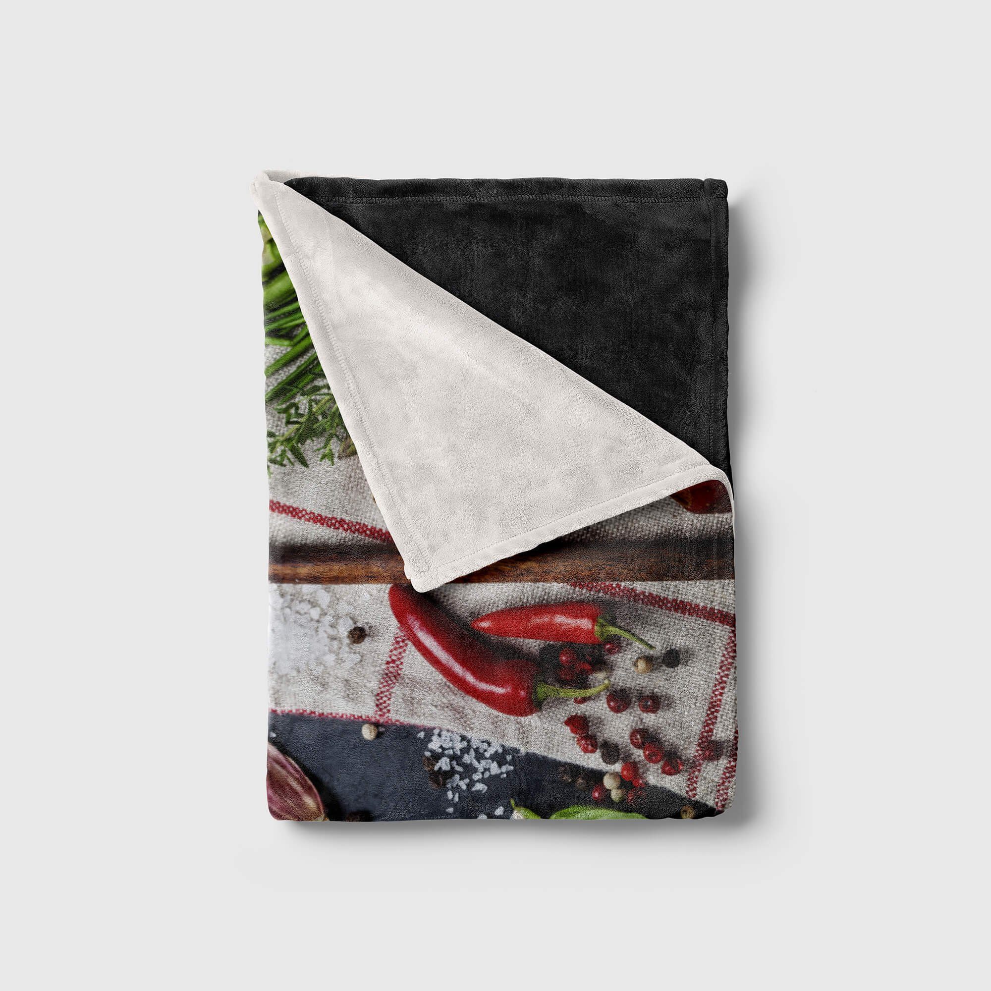 Sinus Art Handtücher Handtuch Kuscheldecke Fotomotiv mit Strandhandtuch Kräuter Handtuch Kochen (1-St), Löf, Baumwolle-Polyester-Mix Saunatuch