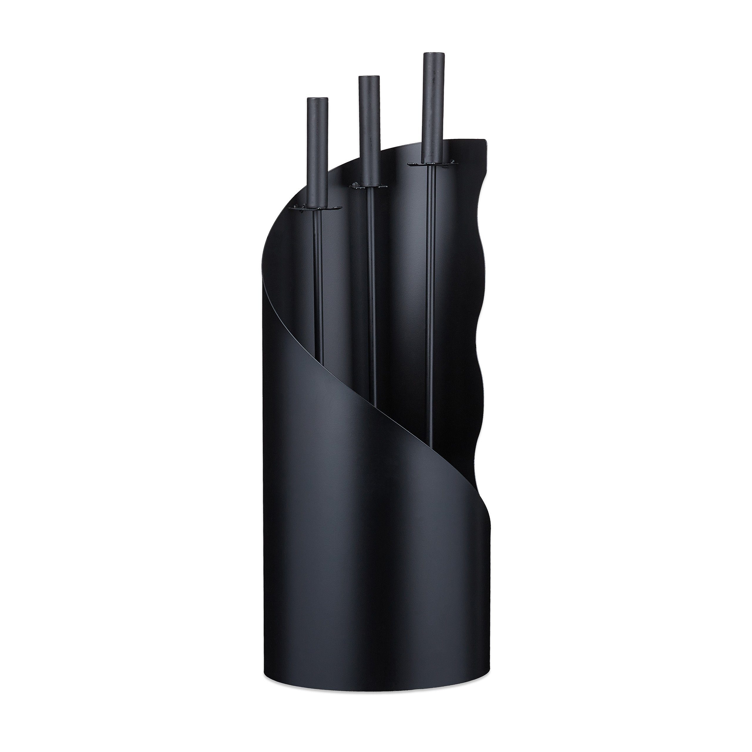 relaxdays Kaminholzkorb Kaminbesteck 4-teilig günstig online kaufen