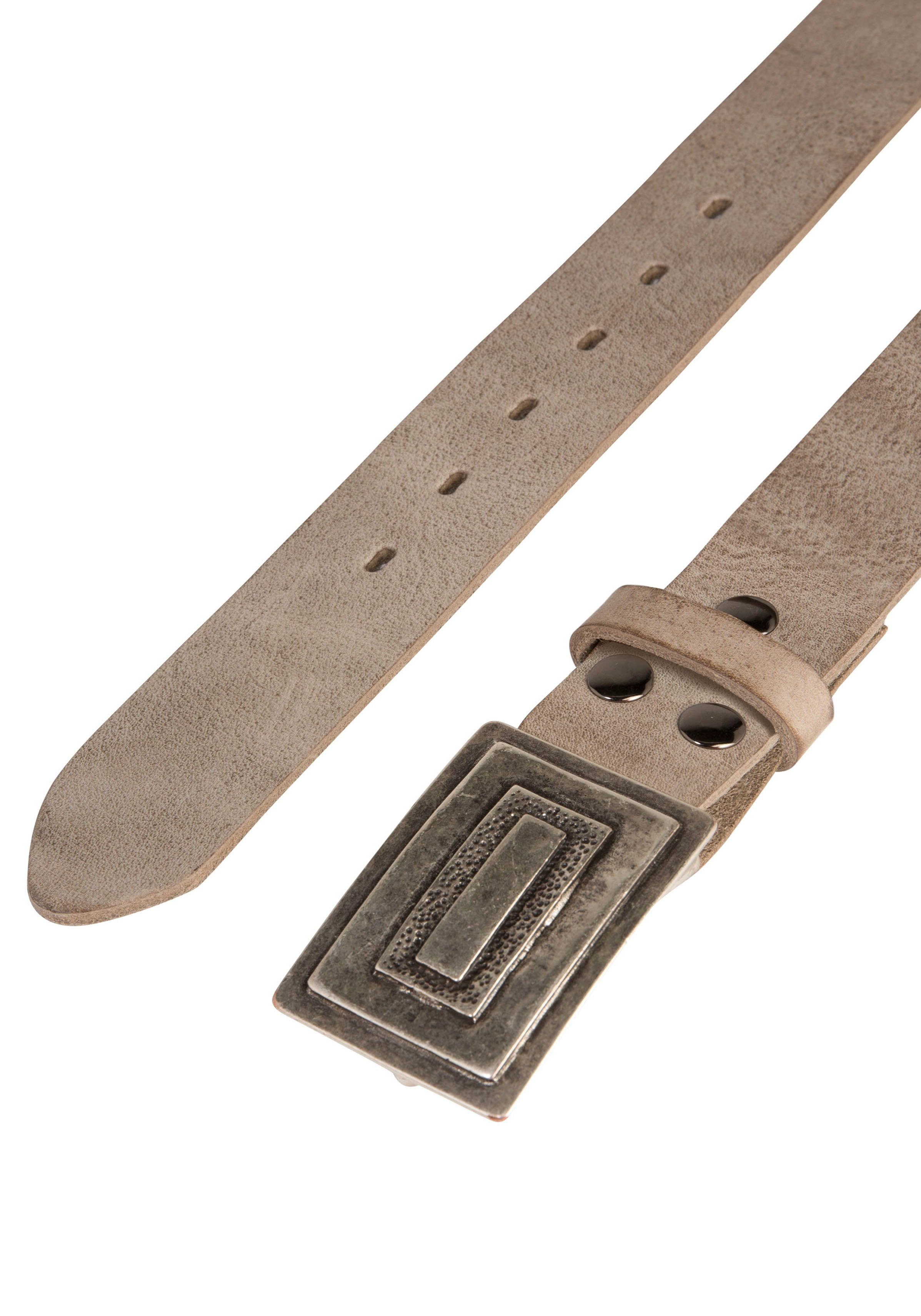 Rettungsring Gürtel Ledergürtel mit austauschbarer Schließe »Rechteck Eingefasst«