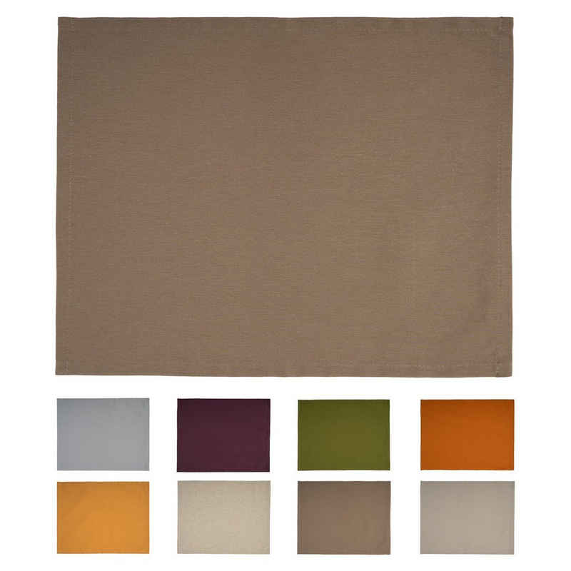 Platzset, Wunschton, beties, (1-St., 1 Stück), Tischset ca. 35x45 cm, unifarben, einfarbig deep-taupe