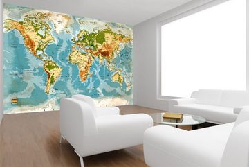 WandbilderXXL Fototapete Used Worldmap, glatt, Weltkarte, Vliestapete, hochwertiger Digitaldruck, in verschiedenen Größen