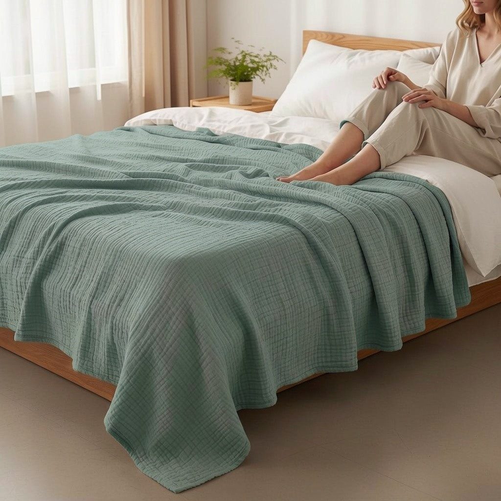 Wohndecke Musselin Decke, JASLIFE, Sommerdecke,100% Baumwolle
