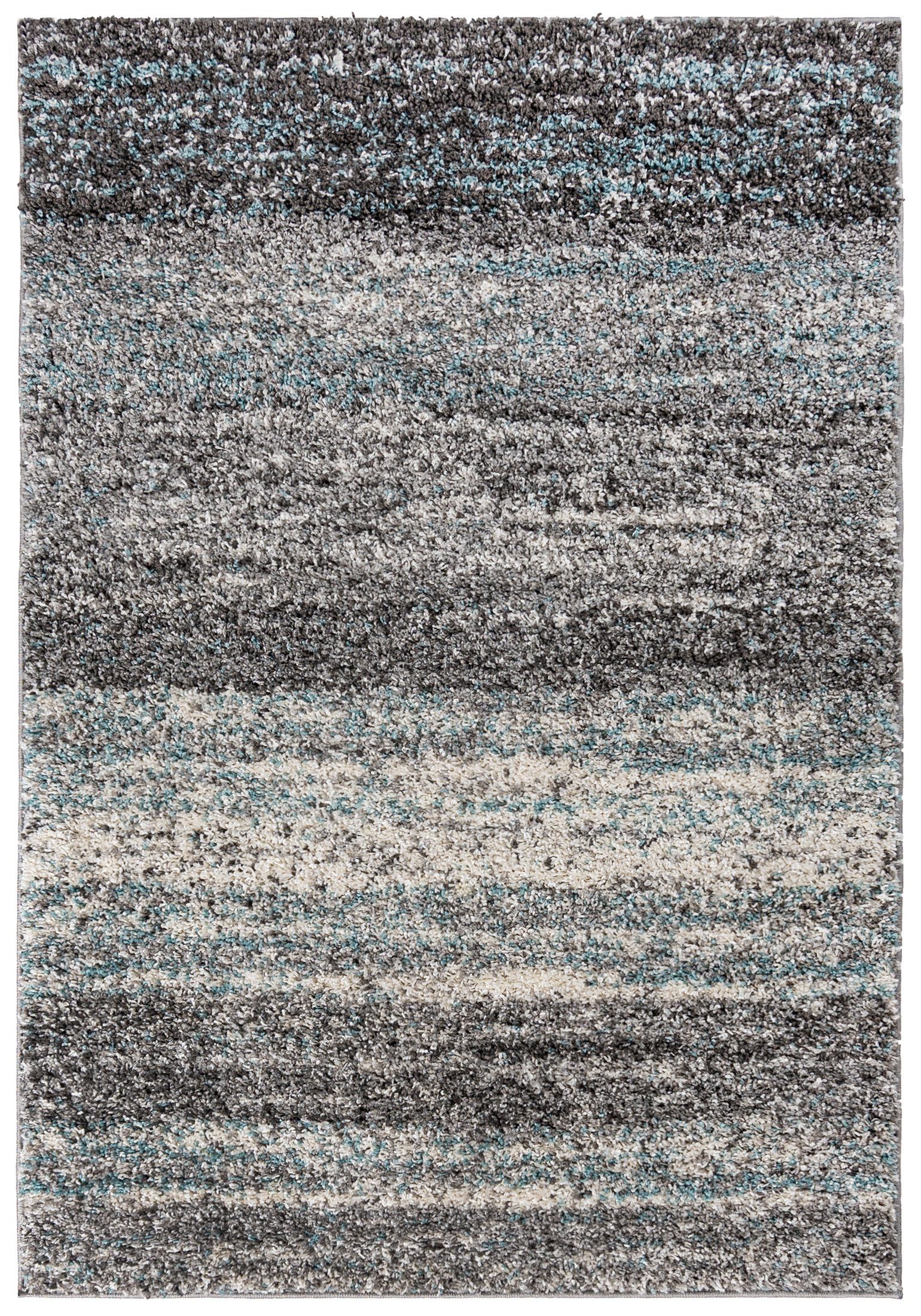 Hochflor-Teppich Hochflor Shaggy Teppich für Wohnzimmer - Höhe 30 mm Grau Blau, Mazovia, 60 x 100 cm, Pflegeleicht, Abstract Meliert, Langflor, Rechteckig, Weich Grau Blau / 6133B