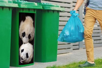 MuchoWow Wandsticker Panda - Tierfreunde - Schwarz (1 St), Mülleimer-aufkleber, Mülltonne, Sticker, Container, Abfalbehälter